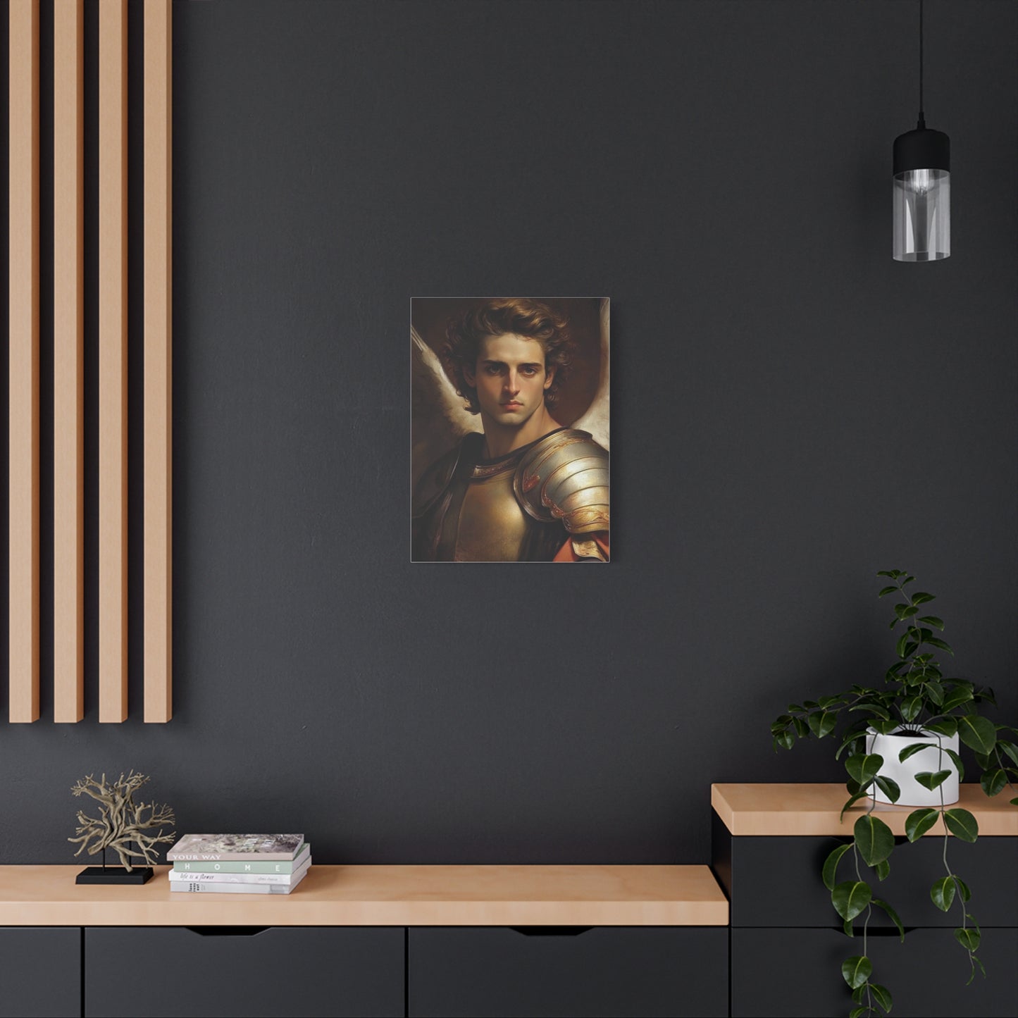 Michael the Archangel Catholic Canvas Wall Art, Christian Decor