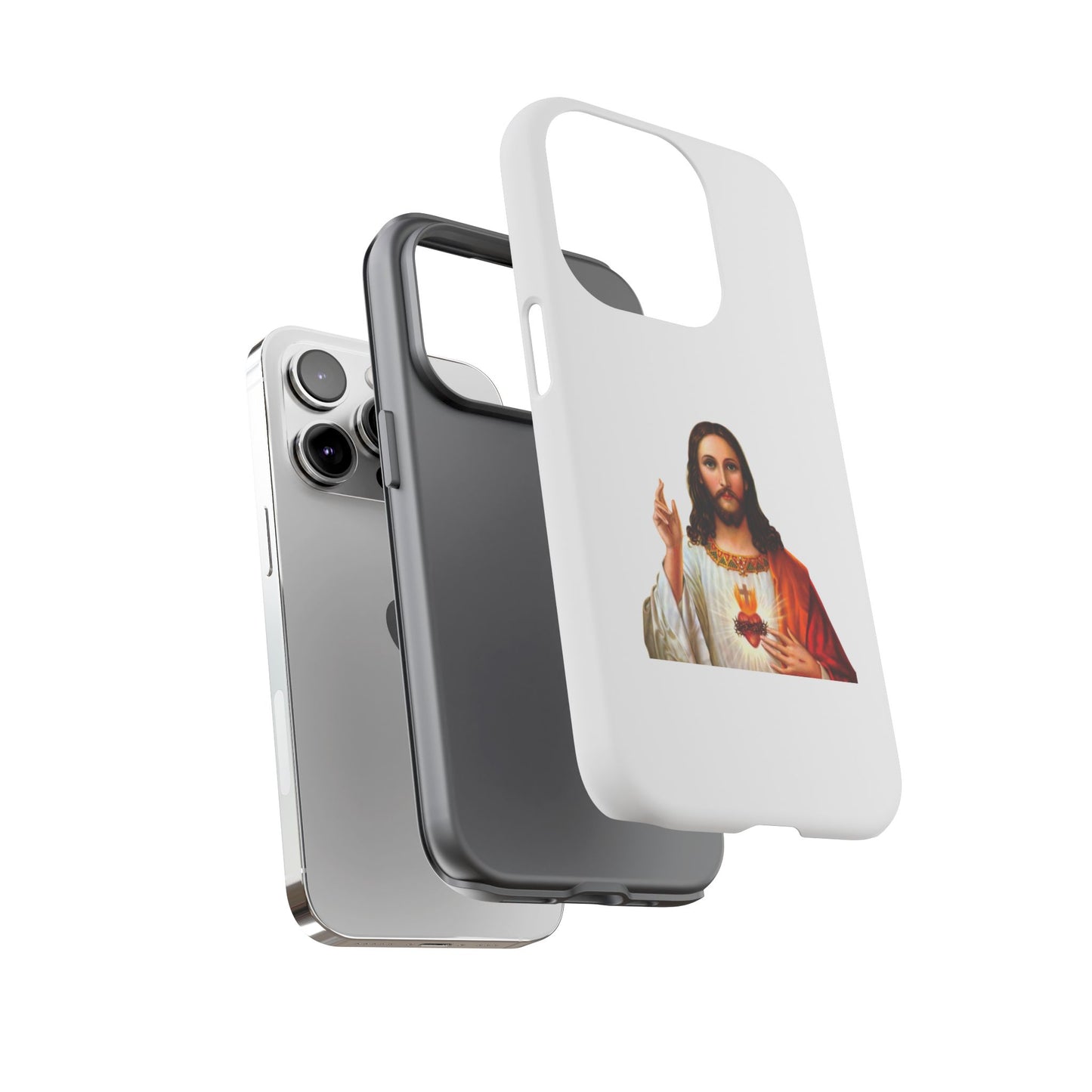Artistic Phone Case Featuring Jesus, Tough Phone Case, Christian Gift, Religious Phone Cover, Inspirational Phone Accessory, Unique Jesus