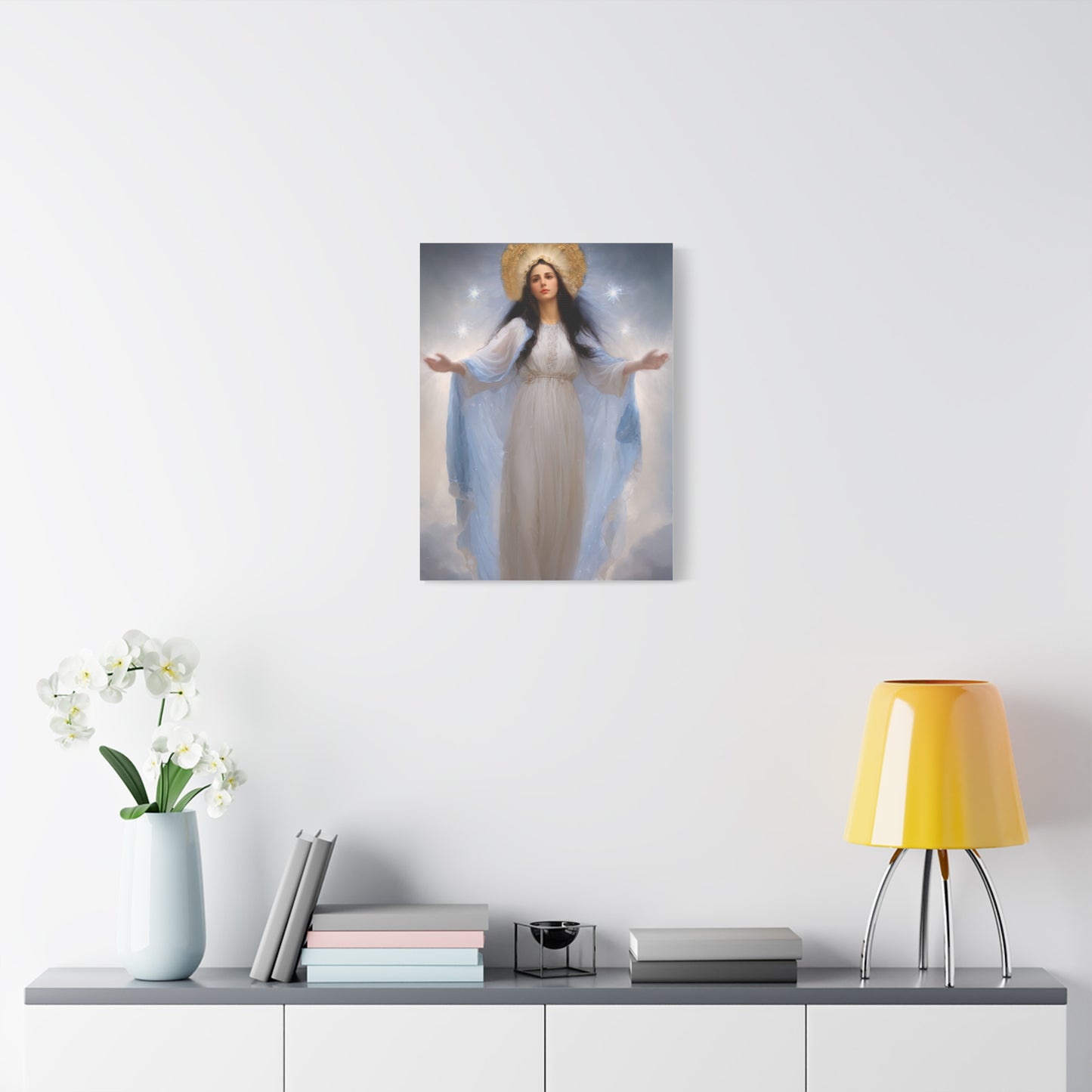 Ready to Hang - Our Lady of Stars Virgin Mary Catholic Canvas Wall Art, Christian Decor