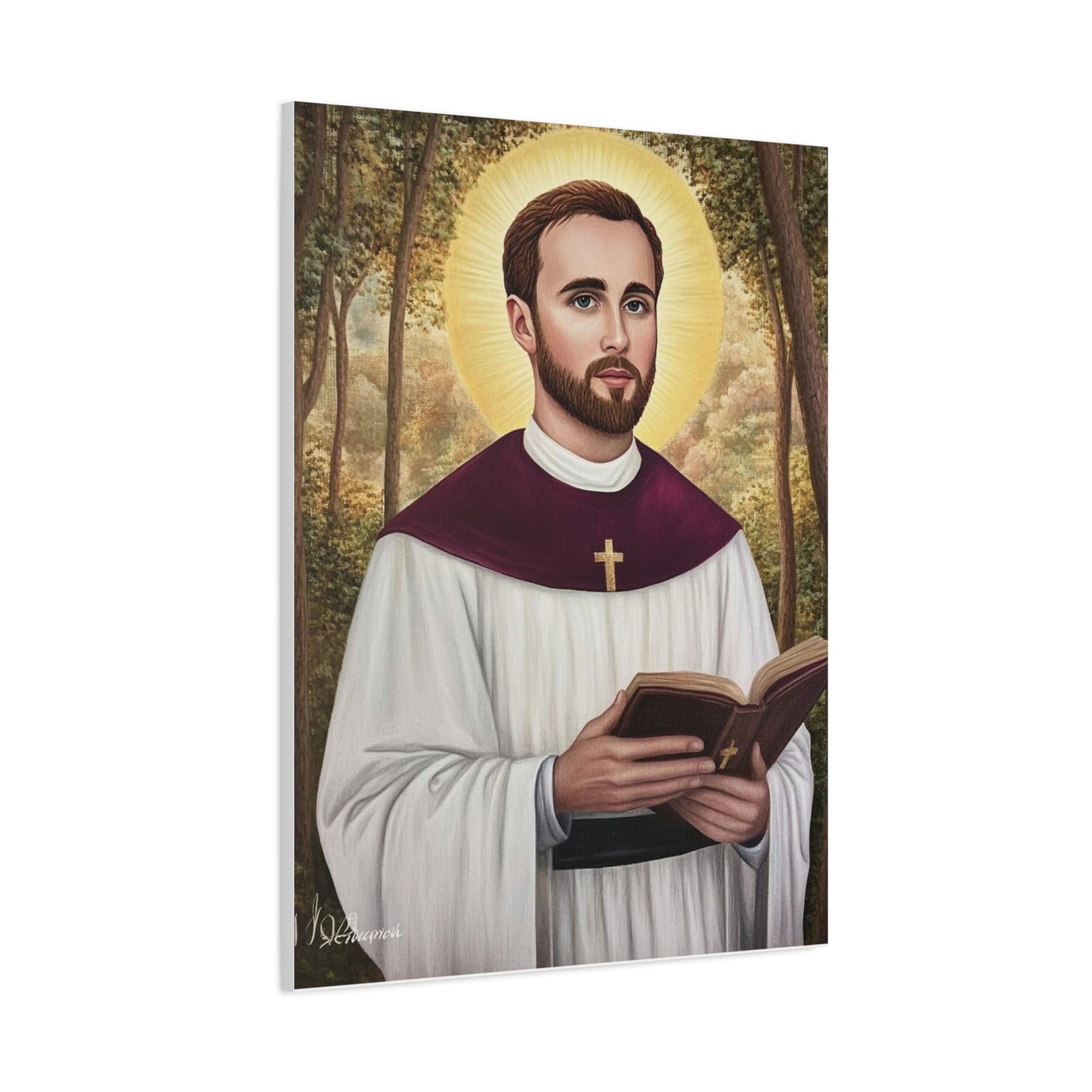 St. Gabriel Lalemant Catholic Canvas Wall Art, Christian Decor