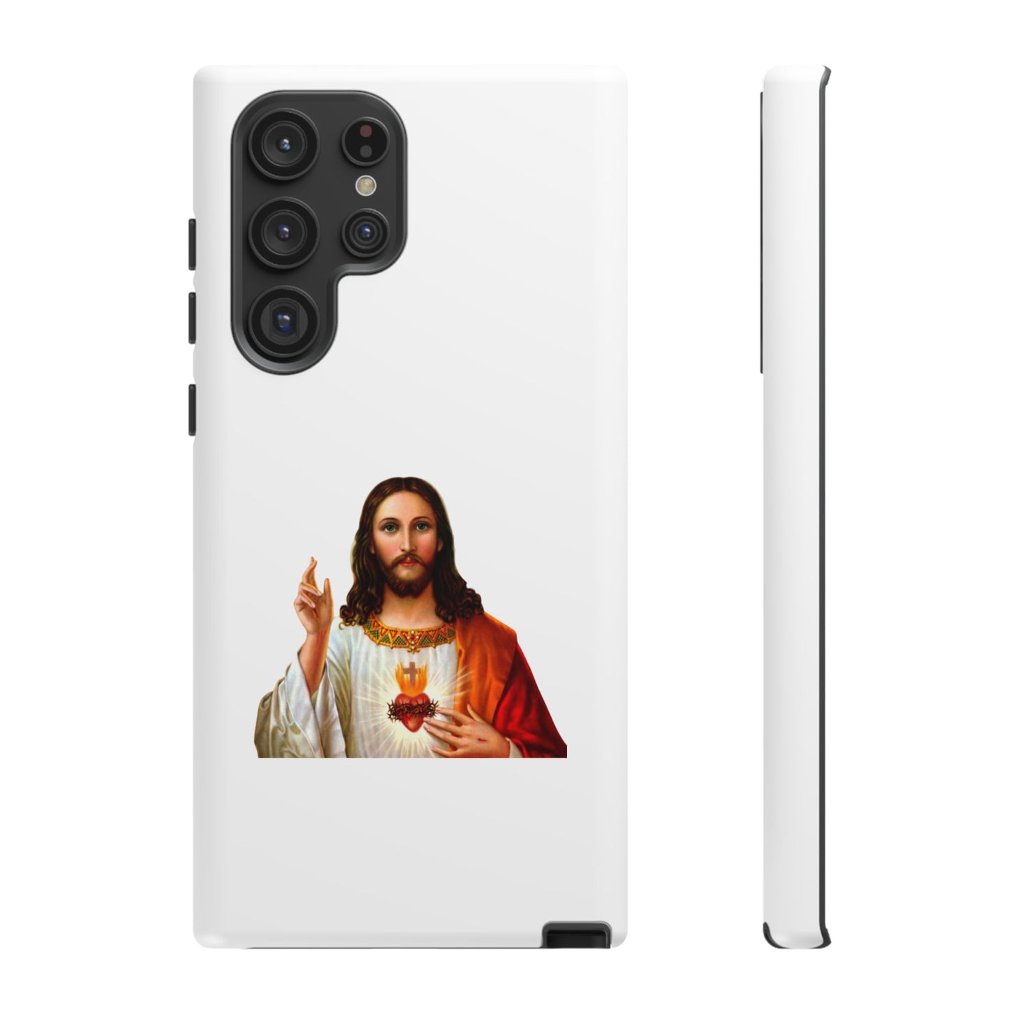Artistic Phone Case Featuring Jesus, Tough Phone Case, Christian Gift, Religious Phone Cover, Inspirational Phone Accessory, Unique Jesus