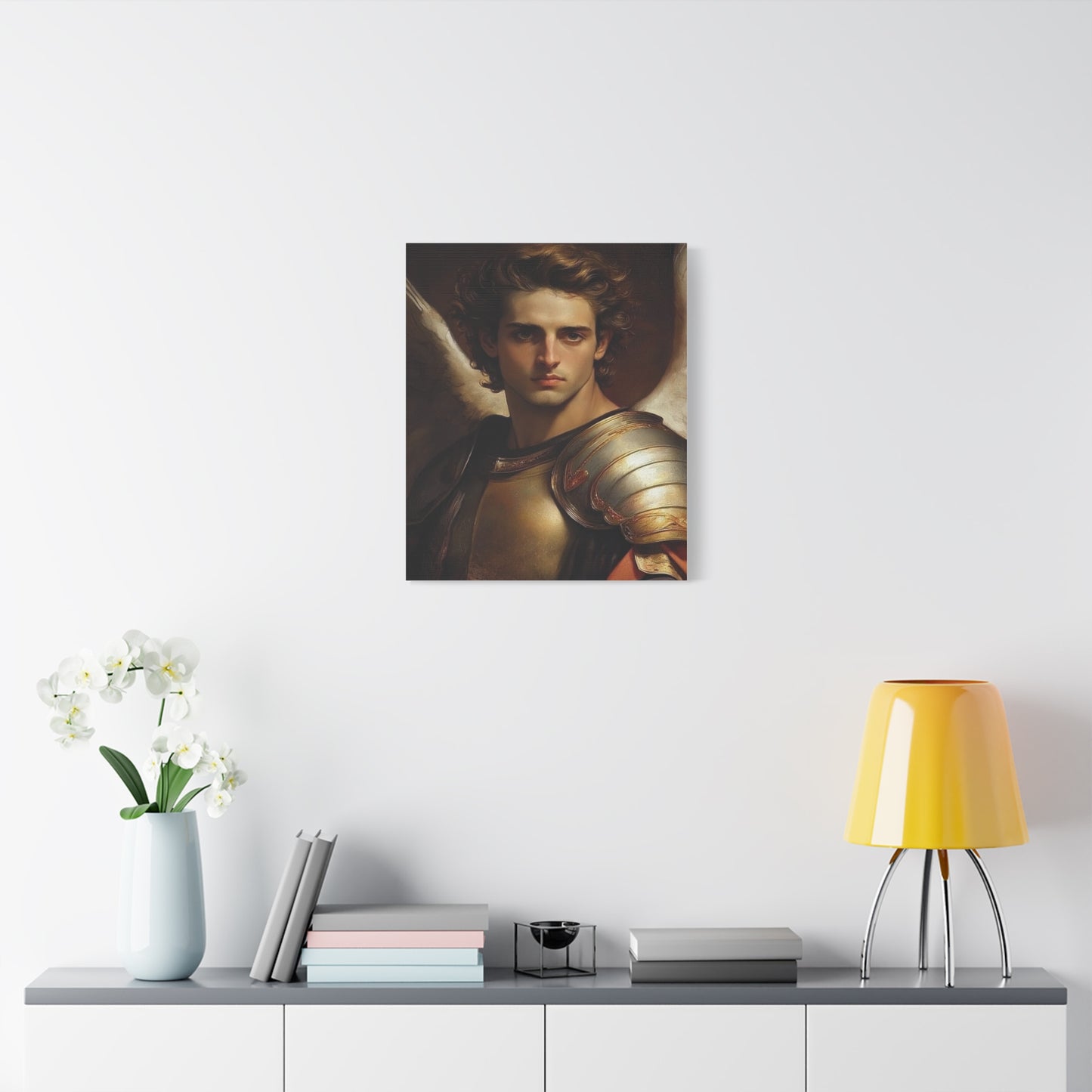 Michael the Archangel Catholic Canvas Wall Art, Christian Decor