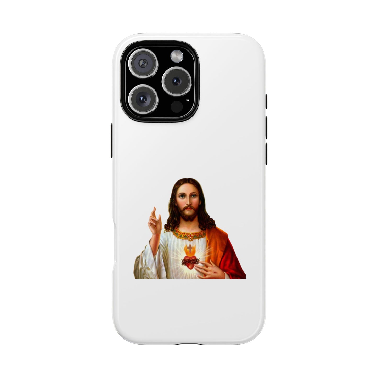 Artistic Phone Case Featuring Jesus, Tough Phone Case, Christian Gift, Religious Phone Cover, Inspirational Phone Accessory, Unique Jesus