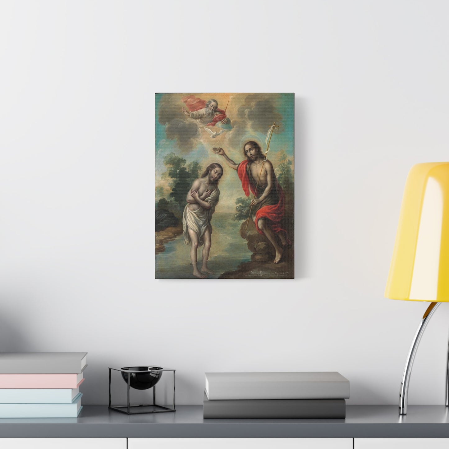 The Baptism of Christ Jesus Catholic HQ Print on Canvas Ready To Hang - Virgin Mary Canvas