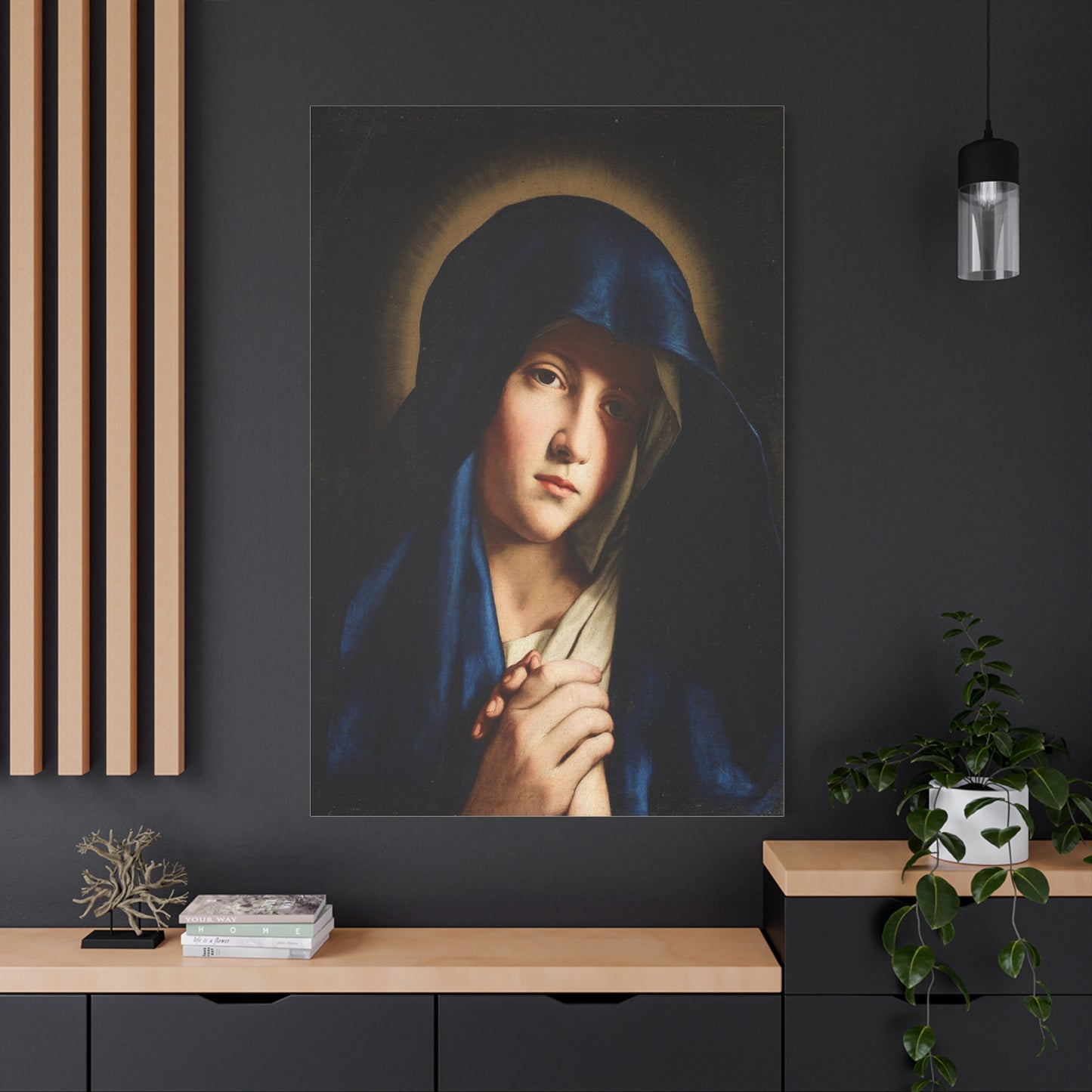 Young Virgin Mary Catholic HQ Print on Canvas Ready To Hang - Virgin Mary Canvas
