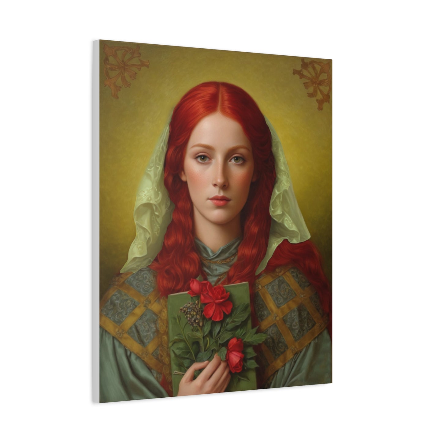 St. Dymphna Catholic Canvas Wall Art, Christian Decor