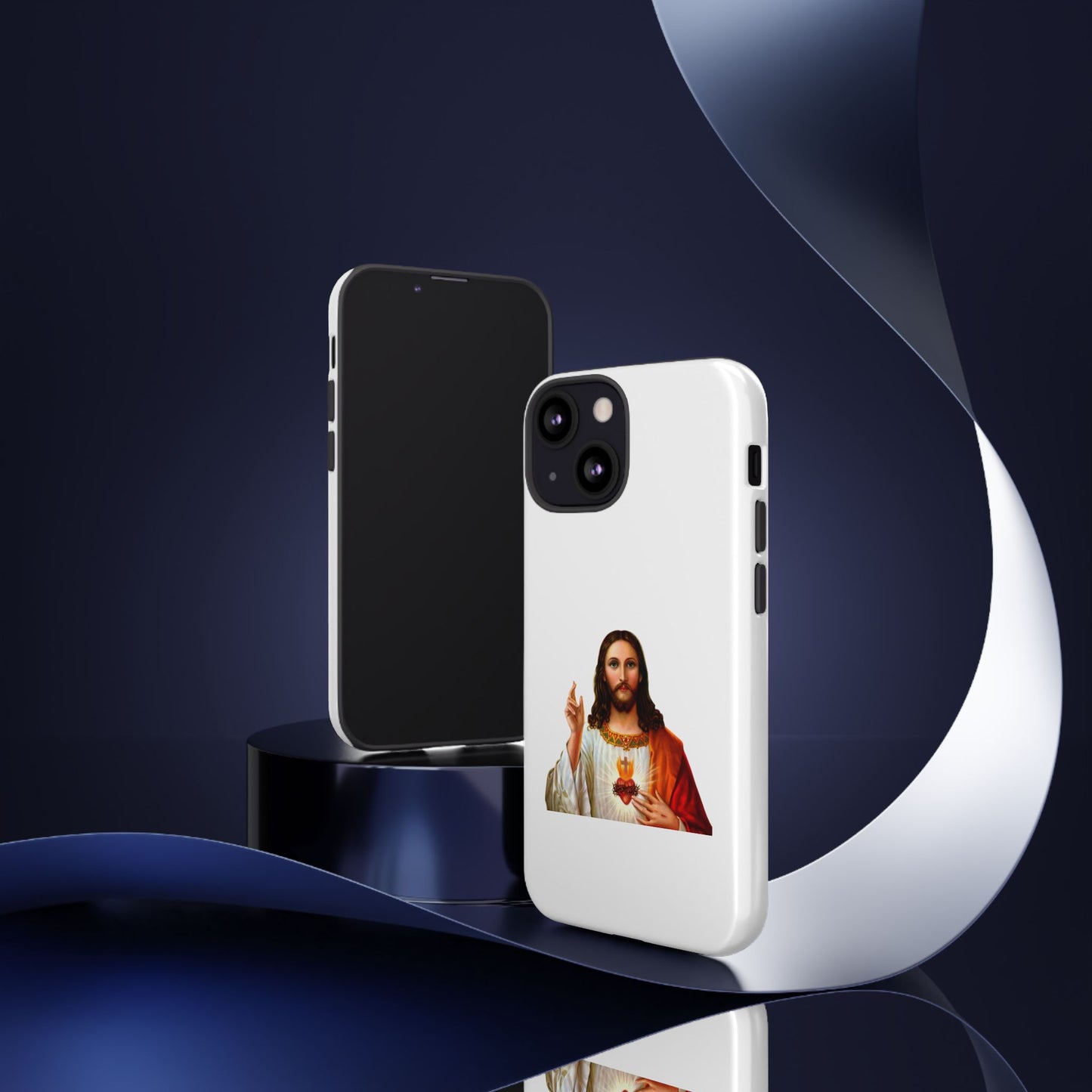 Artistic Phone Case Featuring Jesus, Tough Phone Case, Christian Gift, Religious Phone Cover, Inspirational Phone Accessory, Unique Jesus