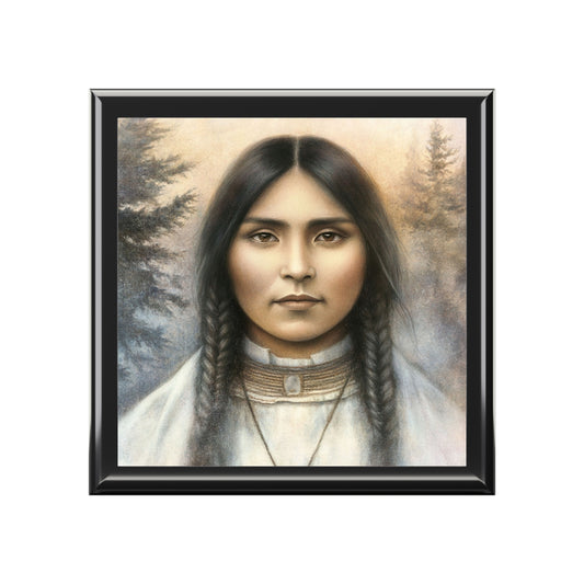 St. Kateri Tekakwitha Jewelry Box, Keepsake Storage, Decorative Box, Catholic Saint Home Decor