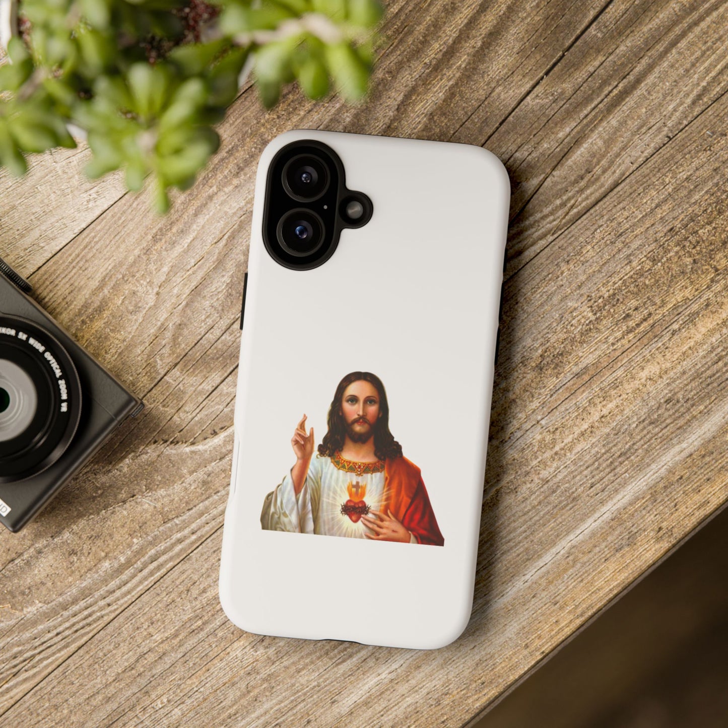 Artistic Phone Case Featuring Jesus, Tough Phone Case, Christian Gift, Religious Phone Cover, Inspirational Phone Accessory, Unique Jesus