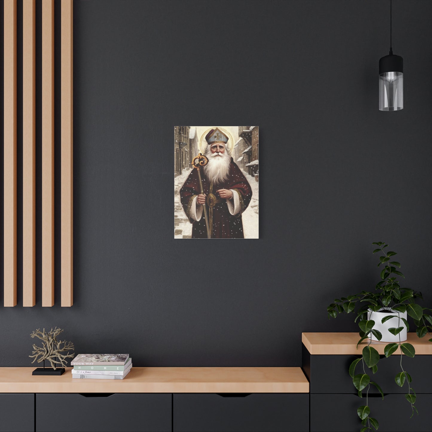 St. Nicholas of Bari Religious Canvas Wall Art, Christian Decor