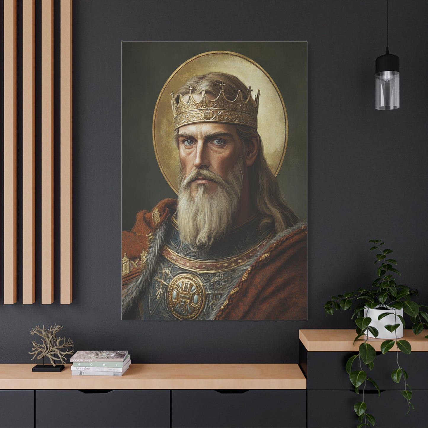 Ready to Hang - St. Olaf of Norway Catholic Canvas Wall Art, Christian Decor