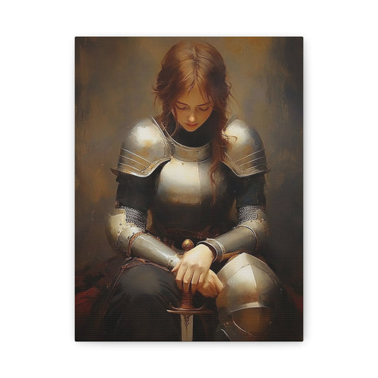 St. Joan of Arc Patron Catholic Canvas Wall Art, Christian Decor