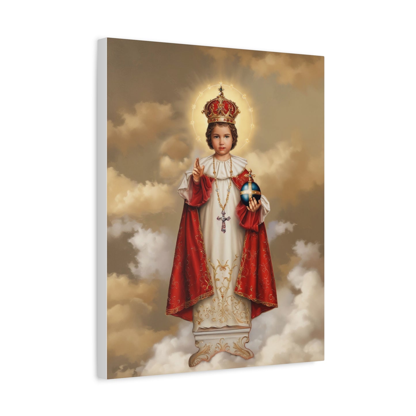 Infant Jesus of Prague Catholic Canvas Wall Art, Christian Decor