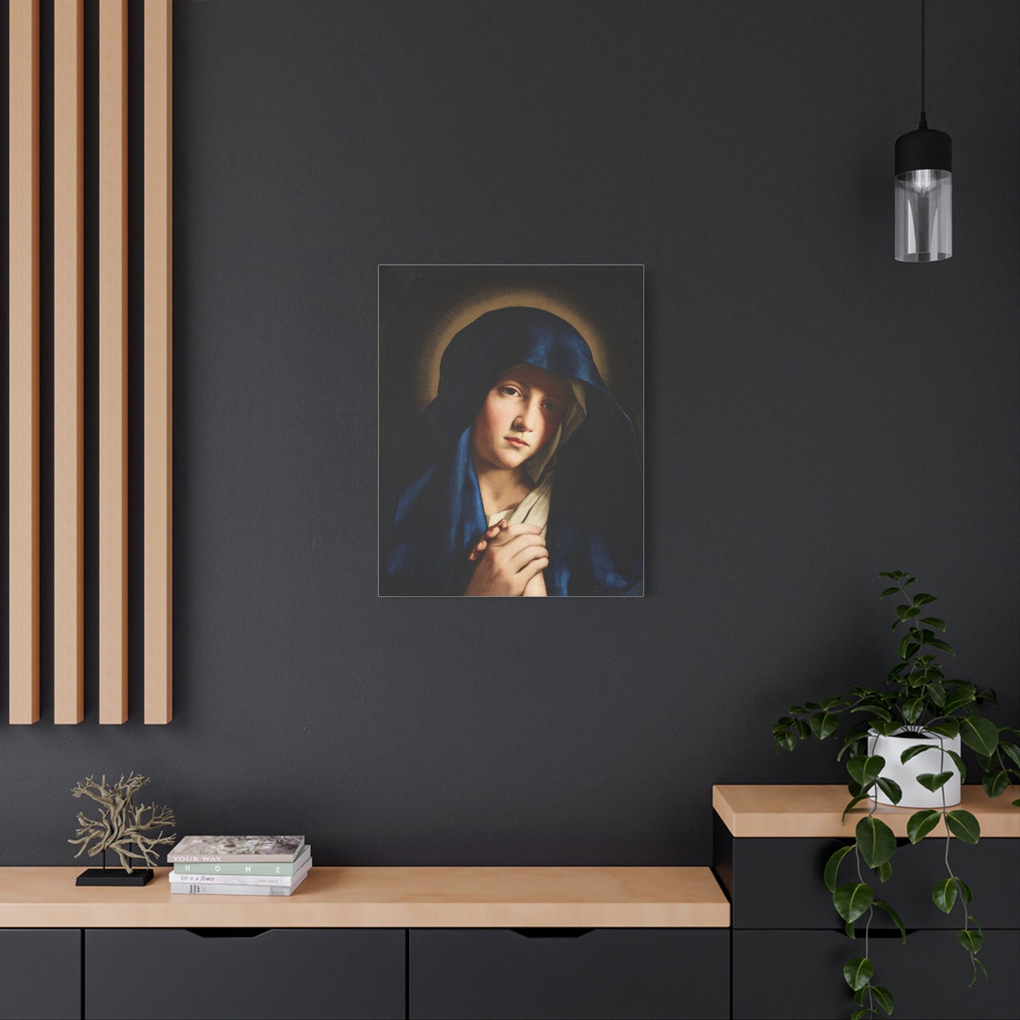 Young Virgin Mary Catholic HQ Print on Canvas Ready To Hang - Virgin Mary Canvas