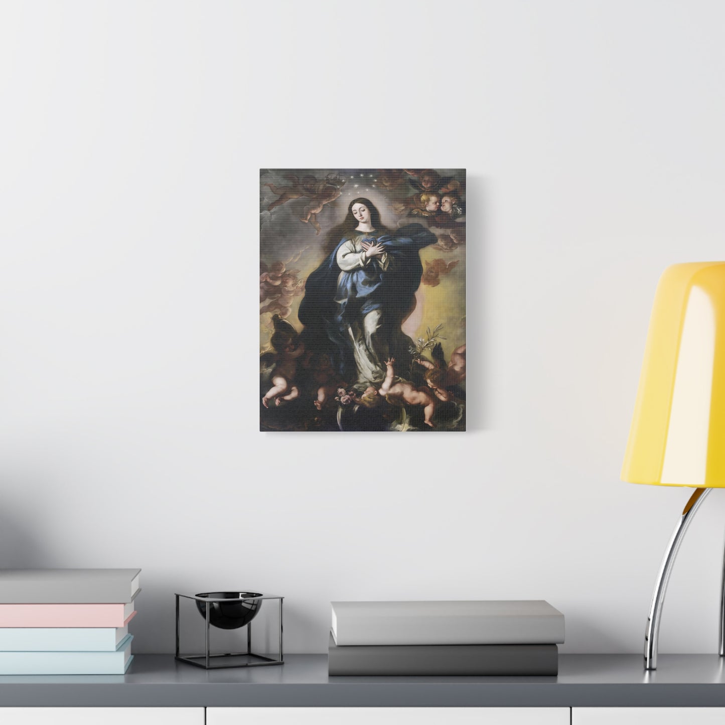Ready To Hang - Our Lady Mother Mary Immaculate Conception Catholic Canvas Wall Art, Christian Decor