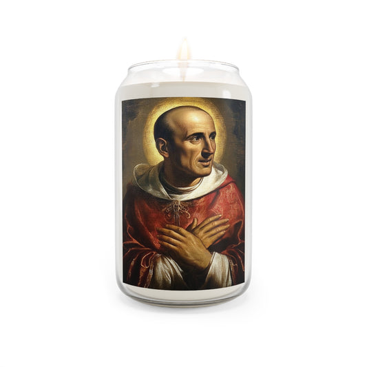 St. Charles Borromeo Catholic Serenity Scented Candle, 13.75oz | Relaxation Gift, Home Decor, Calm Atmosphere, Religious Decor