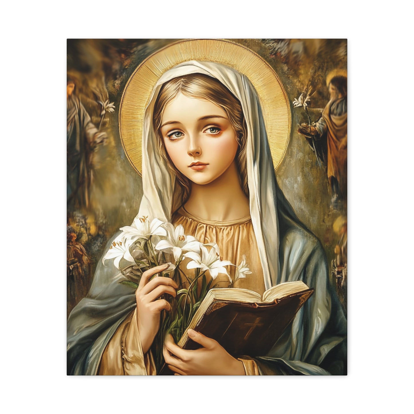 St. Dymphna Catholic Canvas Wall Art, Christian Decor