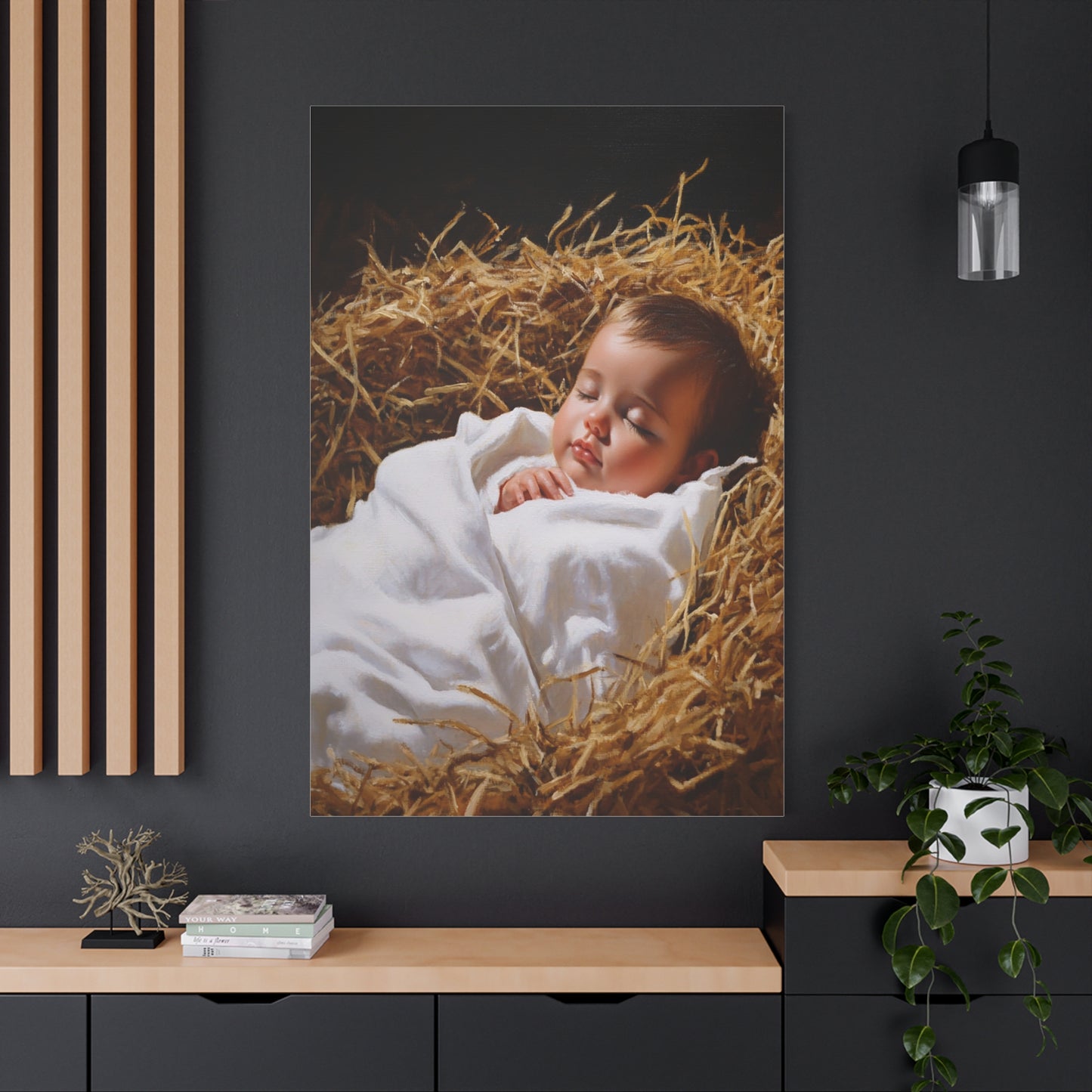 Sleeping Baby Jesus Canvas Print, Catholic Decor Wall, Gift Religious Christian