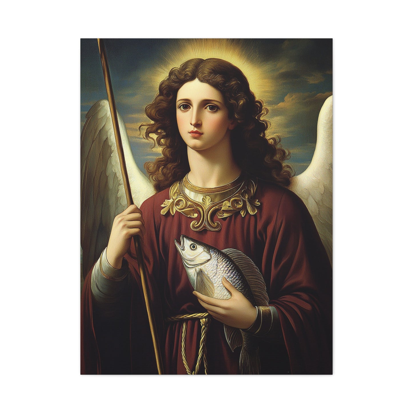 Ready To Hang - St. Rapahel the Archangel Catholic Canvas Wall Art, Christian Decor
