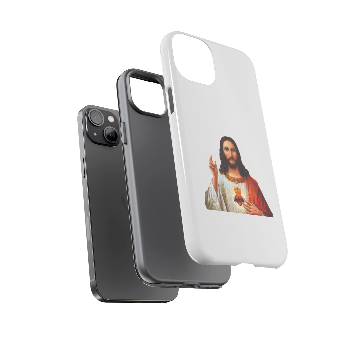 Artistic Phone Case Featuring Jesus, Tough Phone Case, Christian Gift, Religious Phone Cover, Inspirational Phone Accessory, Unique Jesus