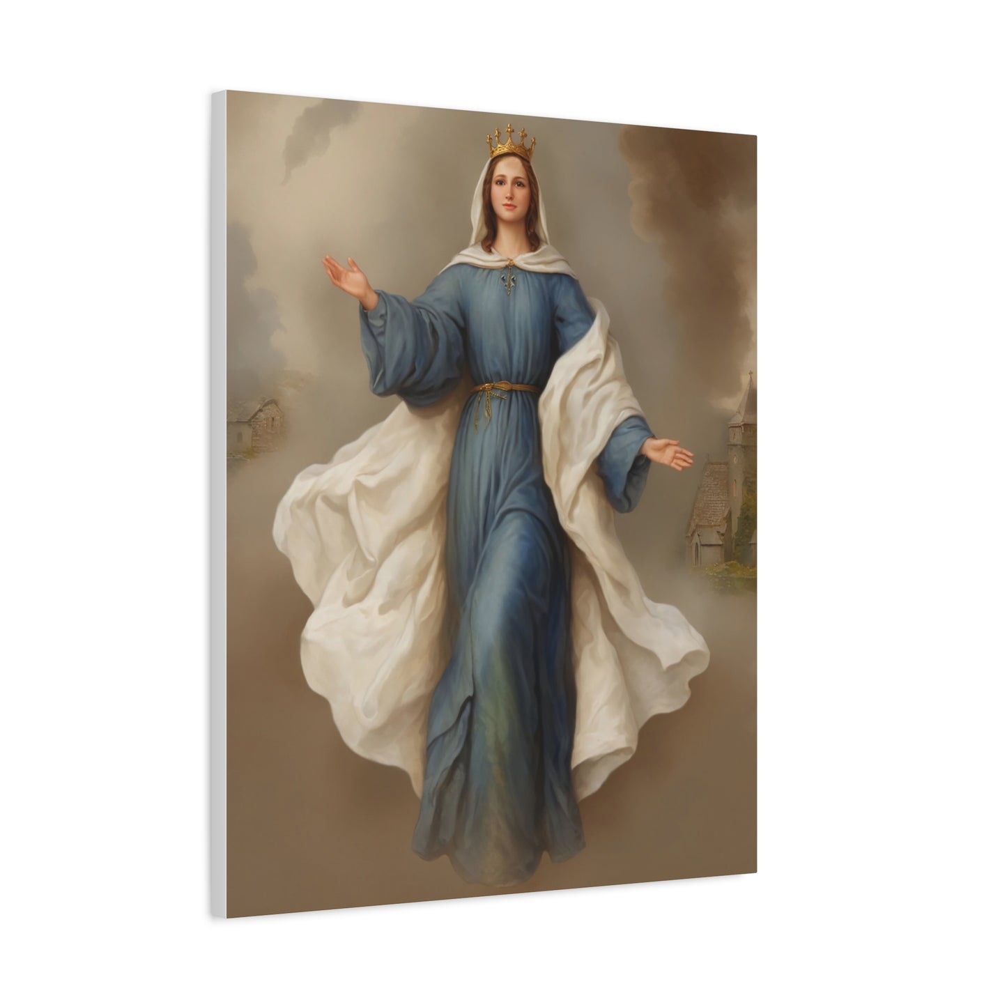 Mother Mary Our Lady of Knock Catholic Canvas Wall Art, Christian Decor