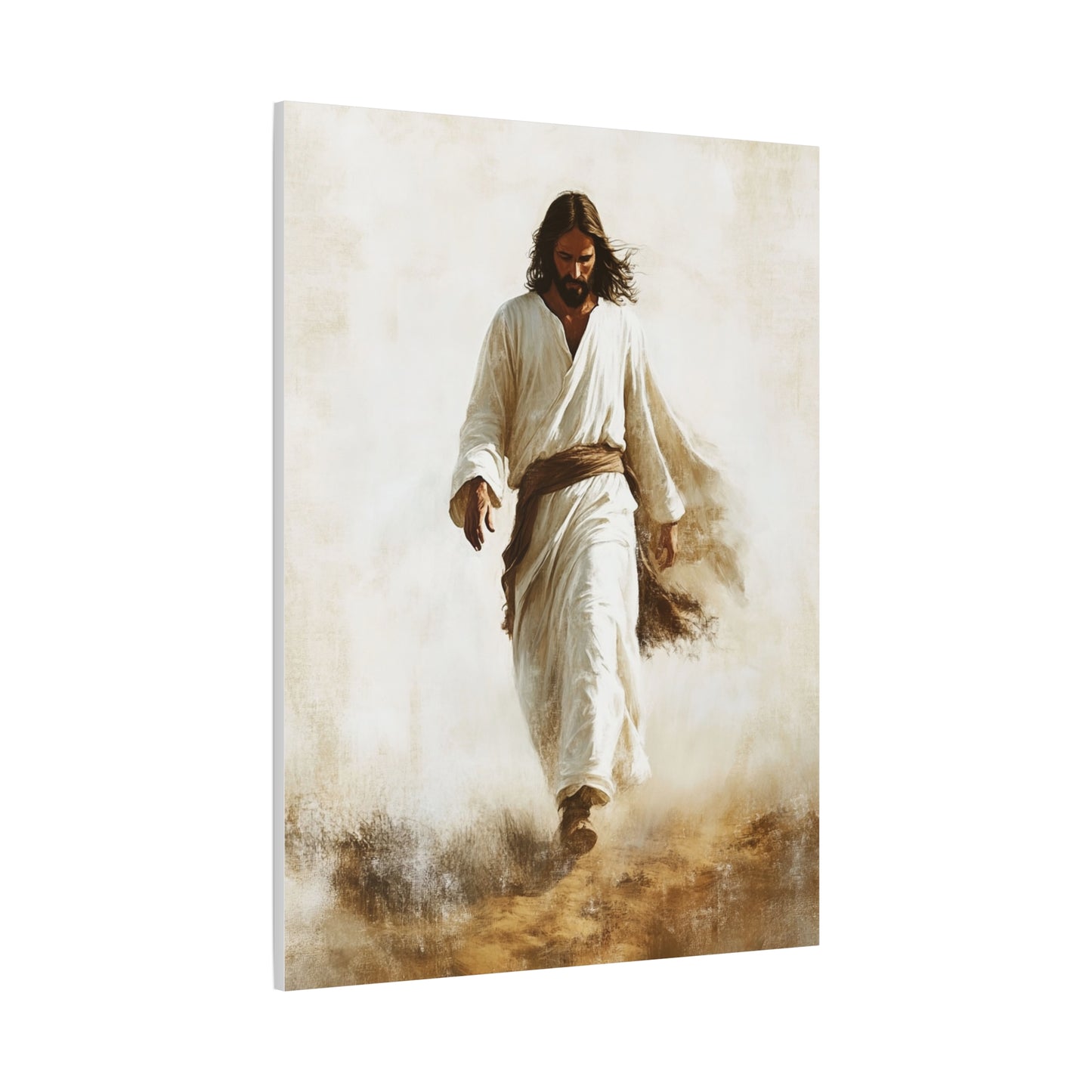 Jesus Christ Walking Through The Desert Catholic Canvas Wall Art, Christian Decor