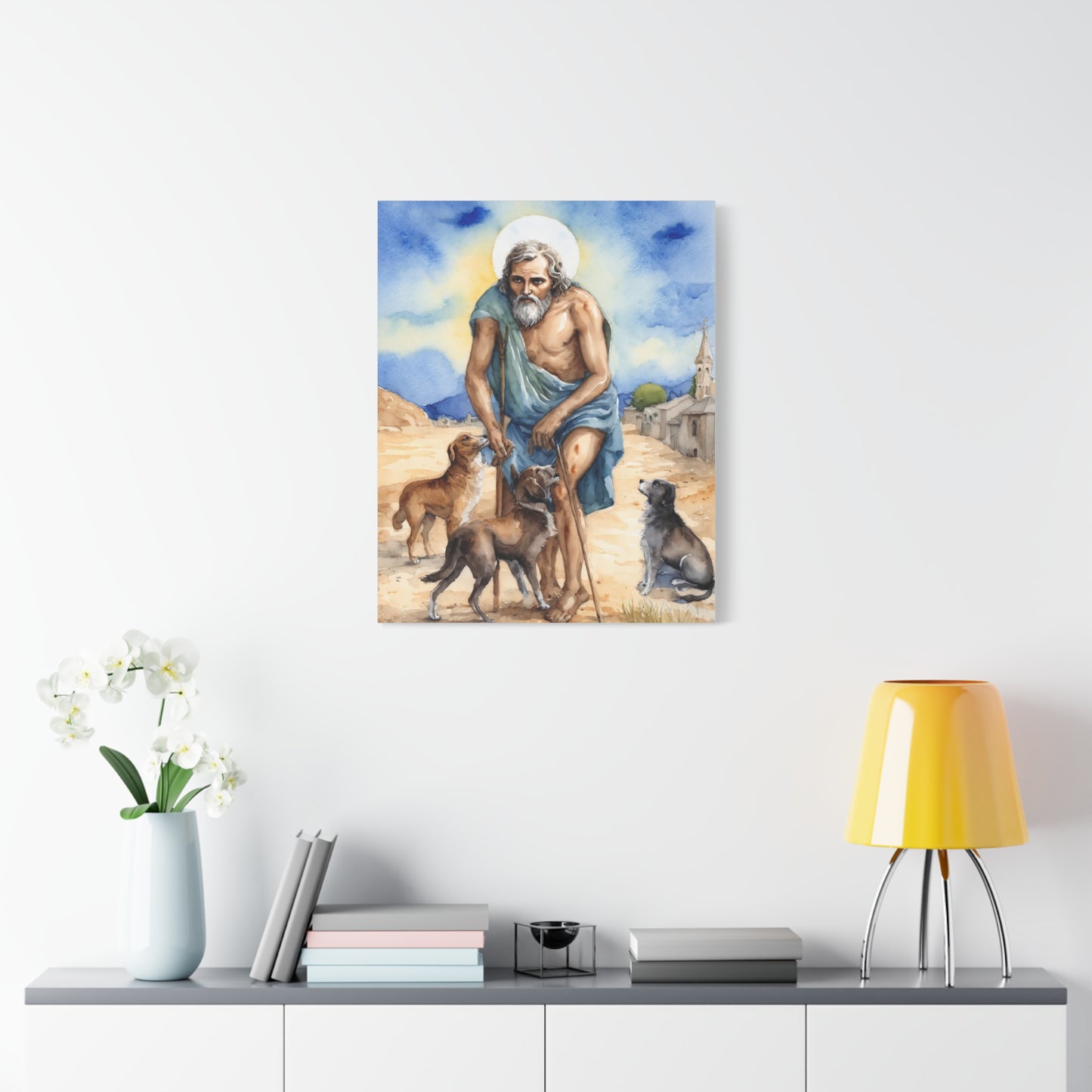 St. Lazarus of Bethany Catholic Canvas Wall Art, Christian Decor