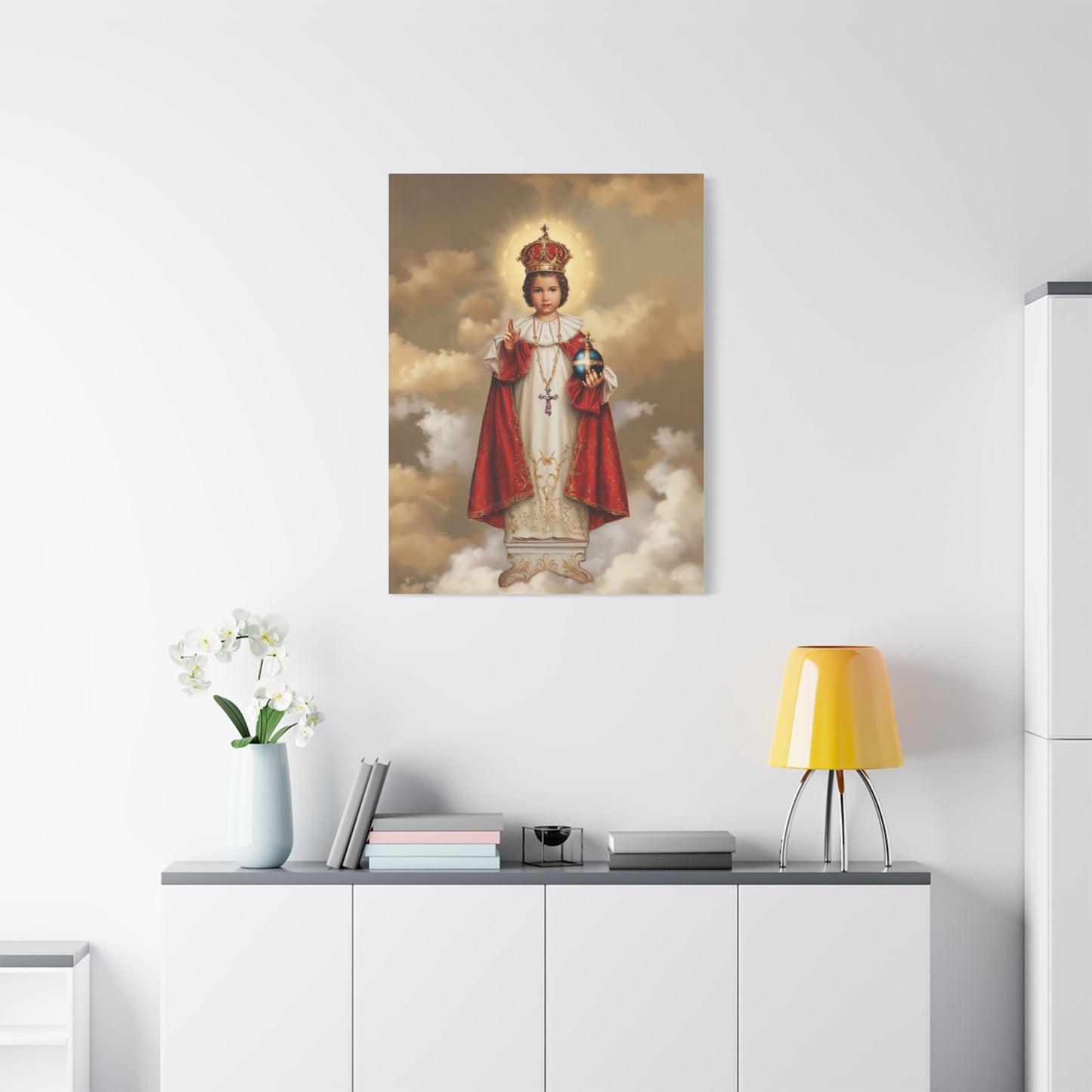 Infant Jesus of Prague Catholic Canvas Wall Art, Christian Decor