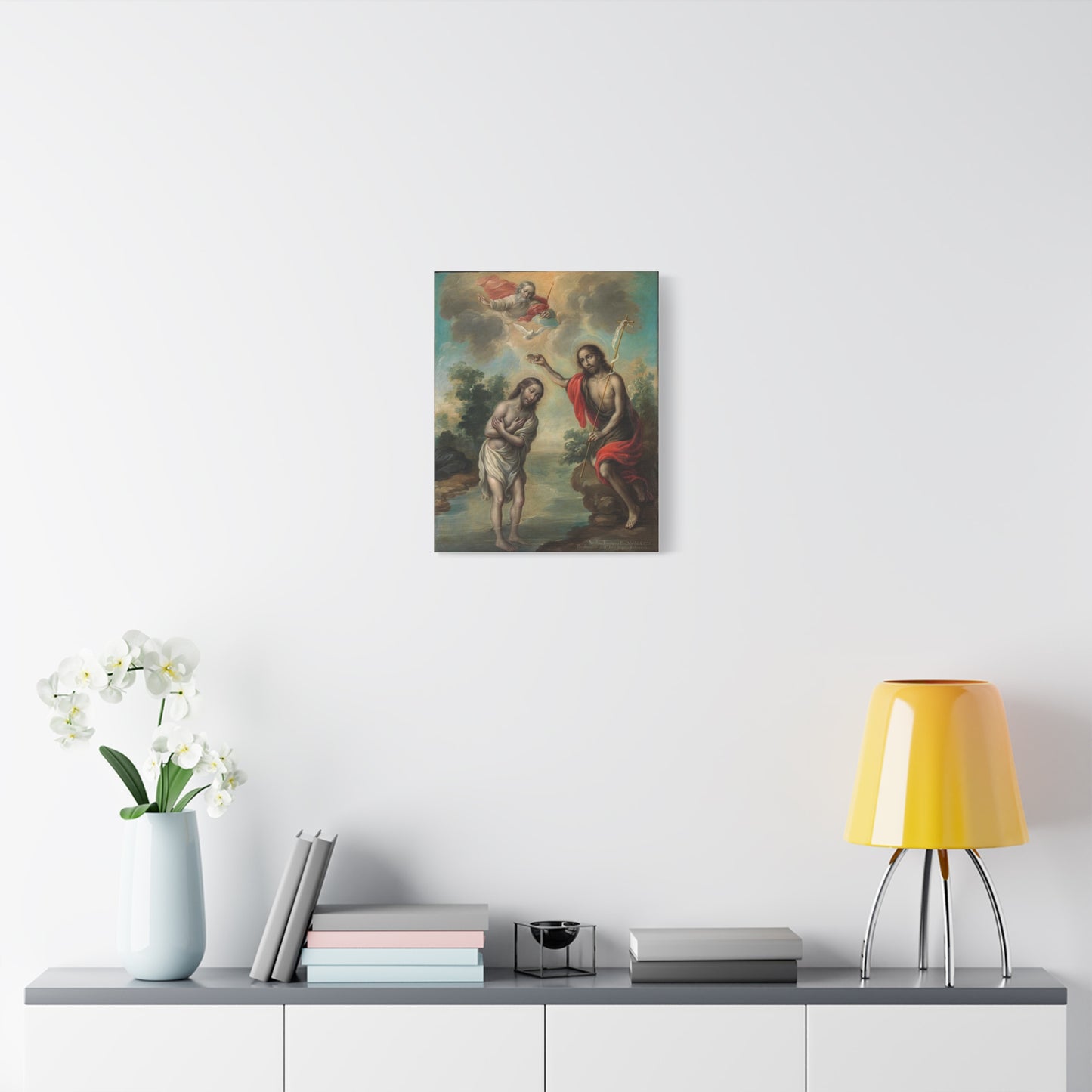 The Baptism of Christ Jesus Catholic HQ Print on Canvas Ready To Hang - Virgin Mary Canvas