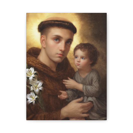 St Anthony with Jesus Canvas Print, Catholic Decor Wall, Gift Religious Christian