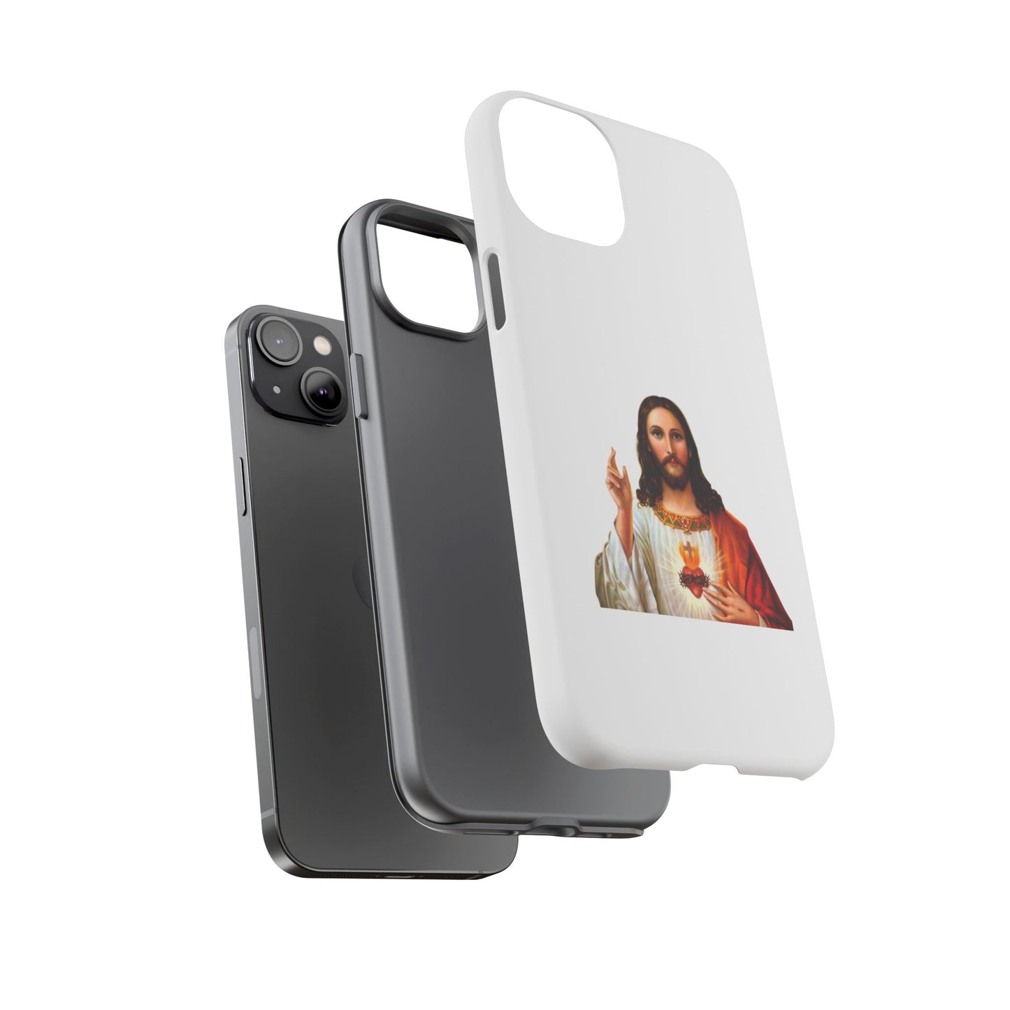 Artistic Phone Case Featuring Jesus, Tough Phone Case, Christian Gift, Religious Phone Cover, Inspirational Phone Accessory, Unique Jesus