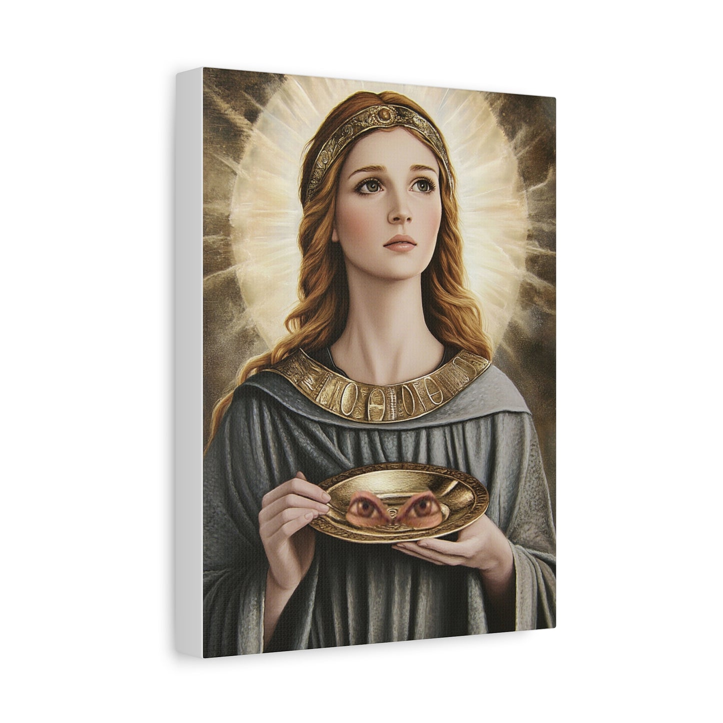 St. Lucy Catholic Canvas Wall Art, Christian Decor