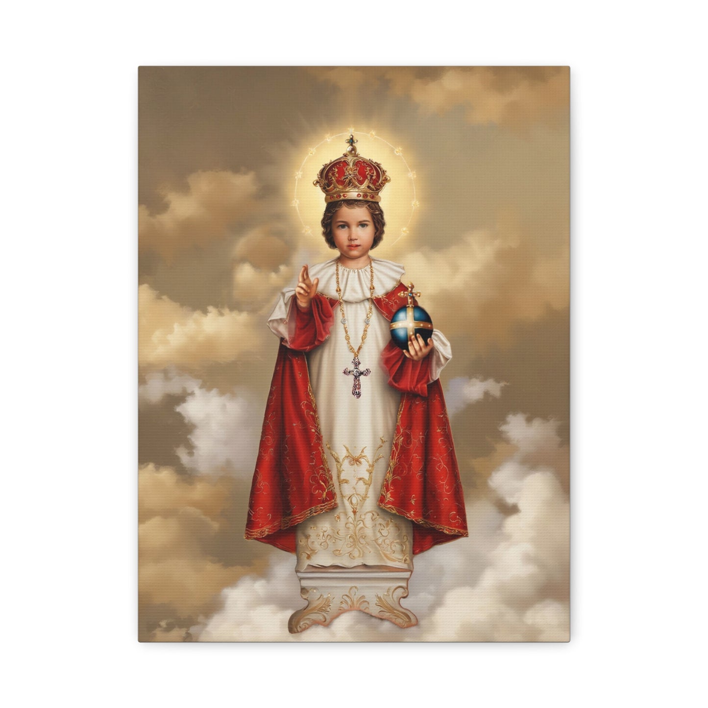 Infant Jesus of Prague Catholic Canvas Wall Art, Christian Decor