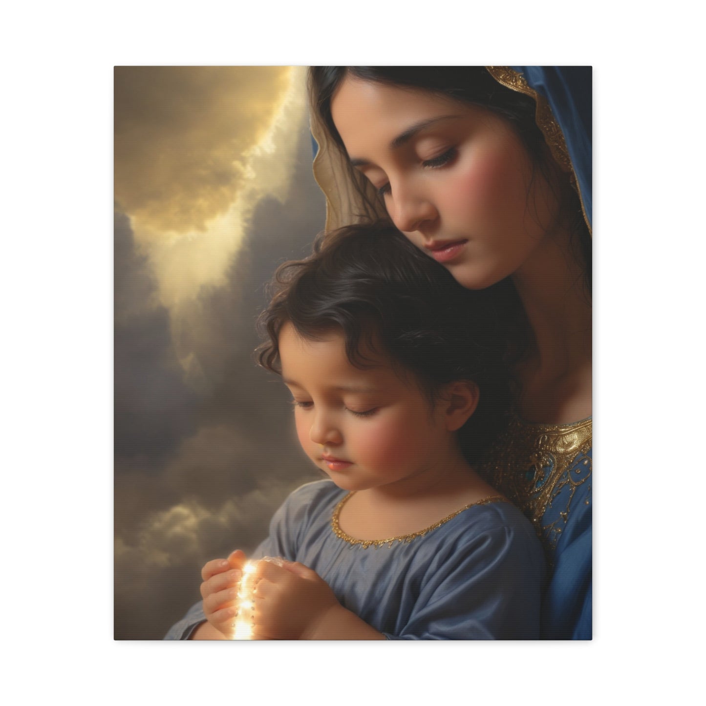 Mary and Baby Jesus Catholic Canvas Wall Art, Christian Decor