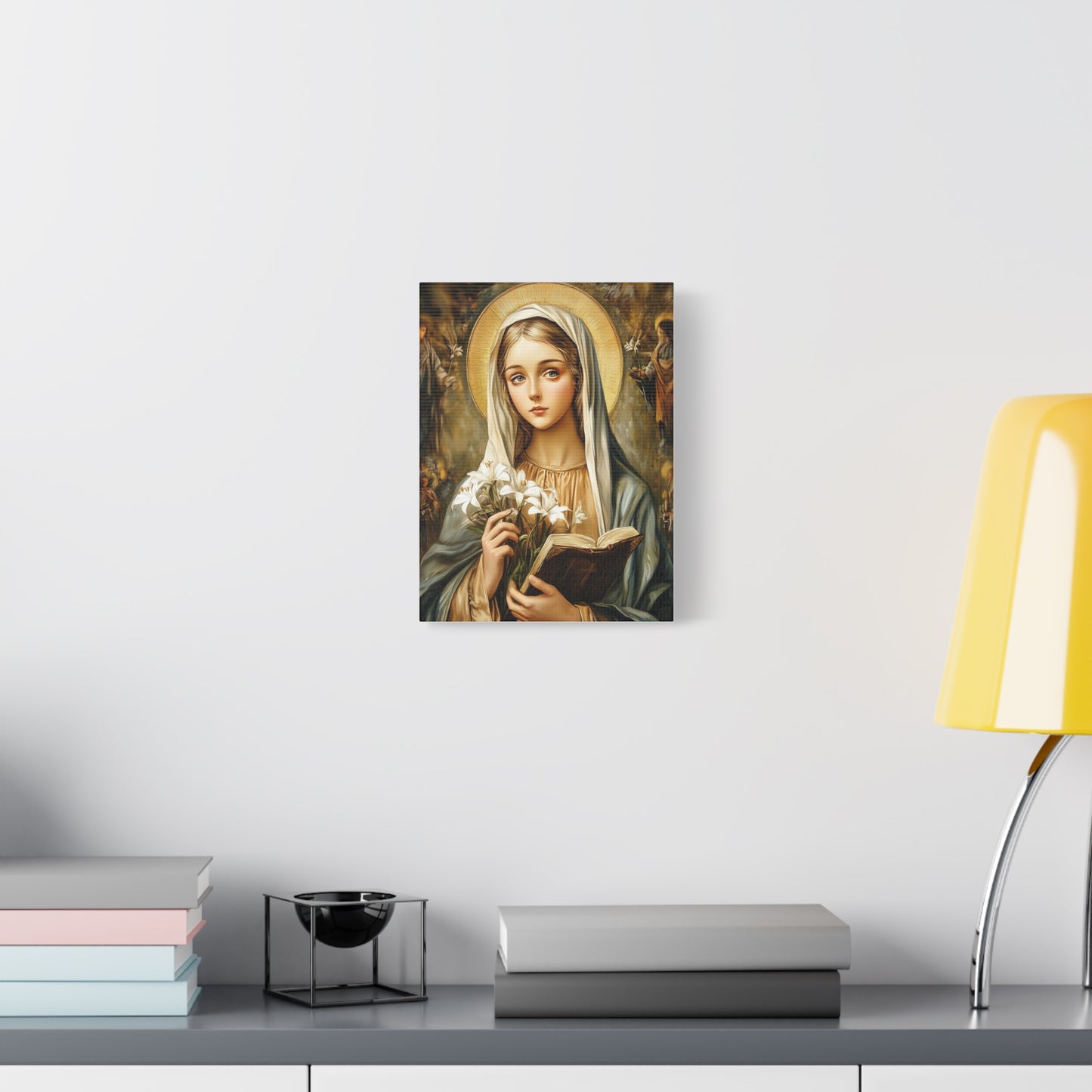 St. Dymphna Catholic Canvas Wall Art, Christian Decor