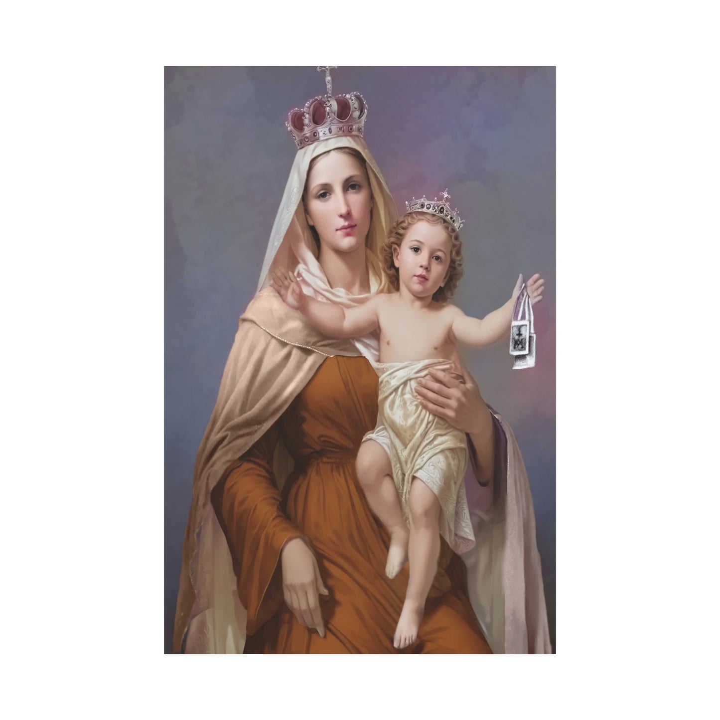Our Lady of Mount Carmel Catholic Canvas Wall Art, Christian Decor