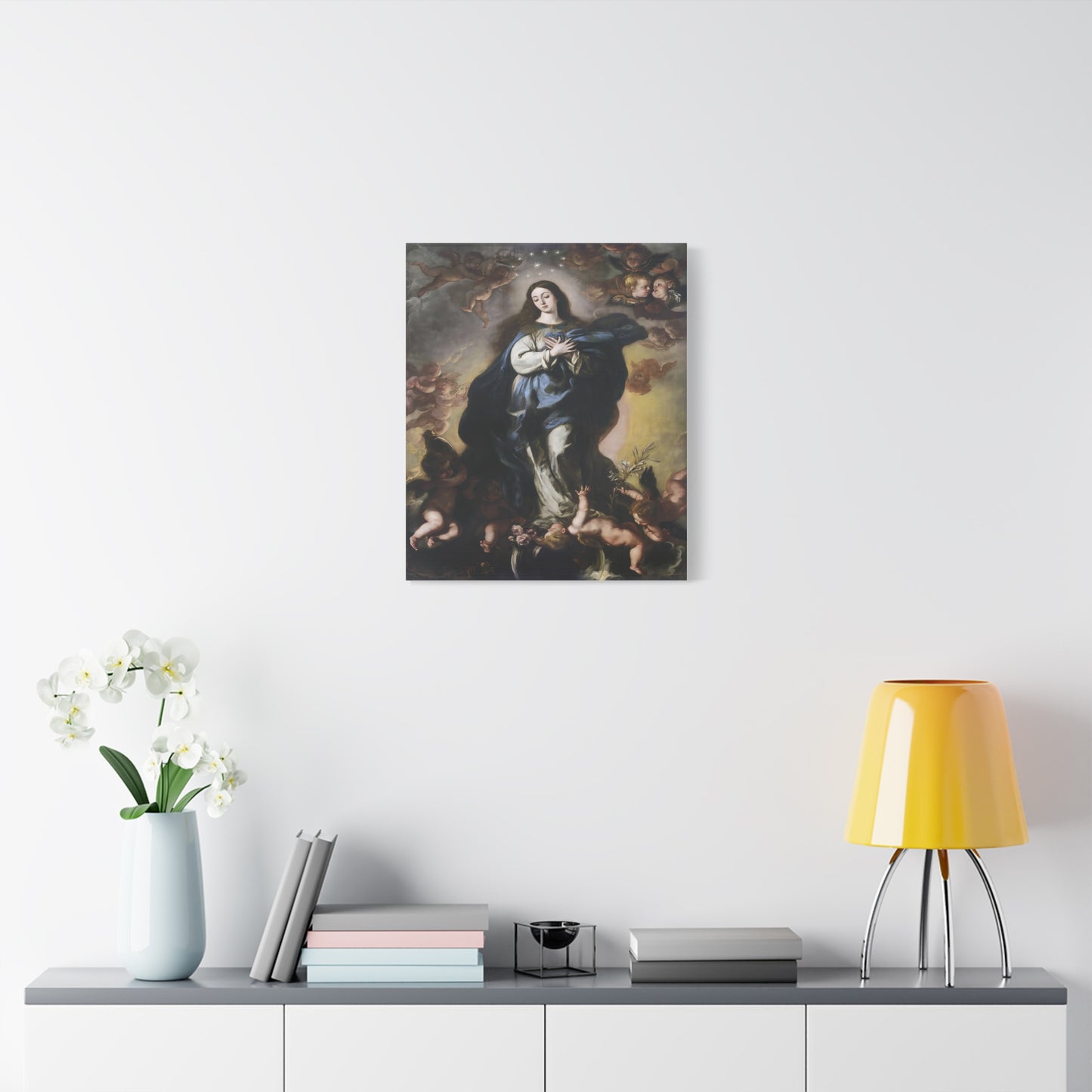 Ready To Hang - Our Lady Mother Mary Immaculate Conception Catholic Canvas Wall Art, Christian Decor