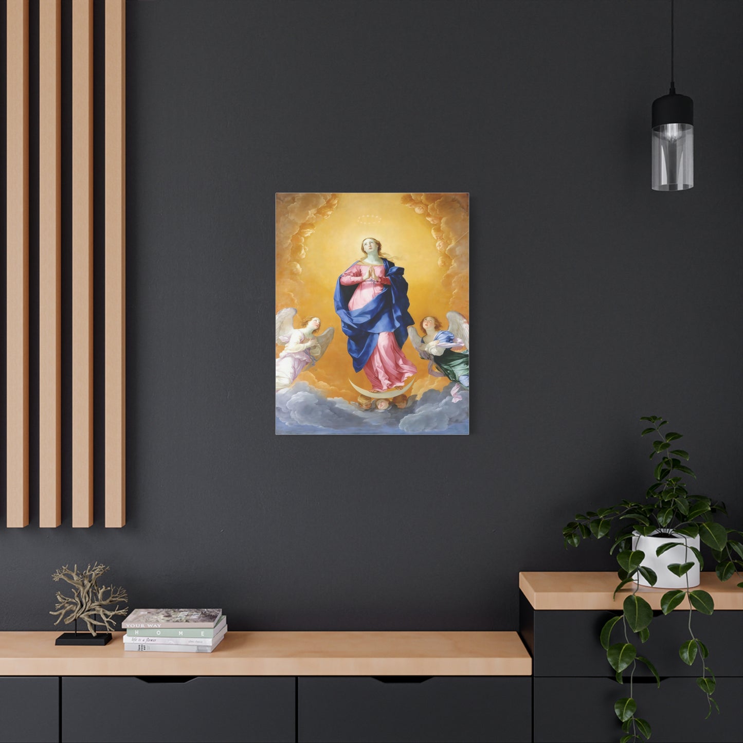 Ready To Hang - Mother Mary Immaculate Conception Our Lady Catholic Canvas Wall Art, Christian Decor