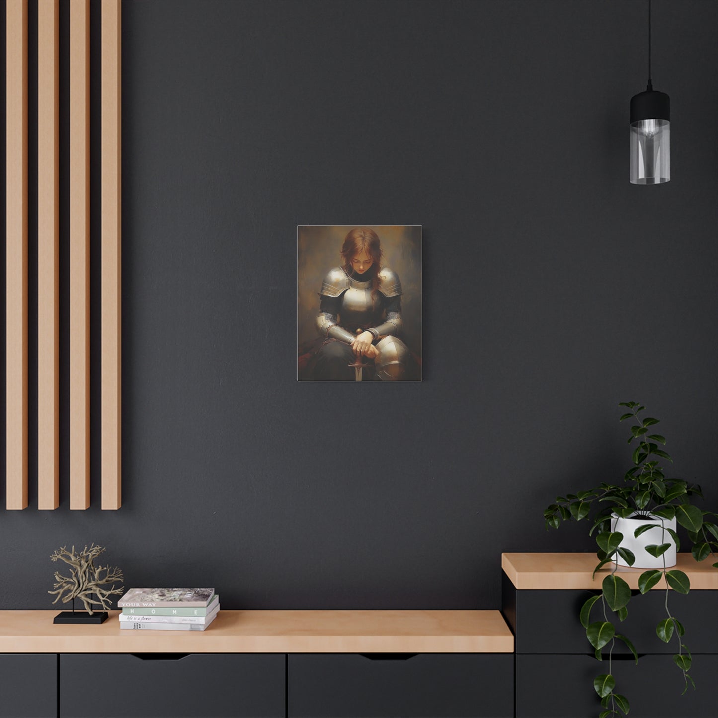St. Joan of Arc Patron Catholic Canvas Wall Art, Christian Decor