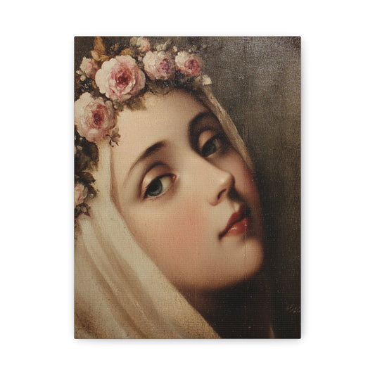 Ready To Hang - St. Rose of Lima Close Up Image Catholic Canvas Wall Art, Christian Decor