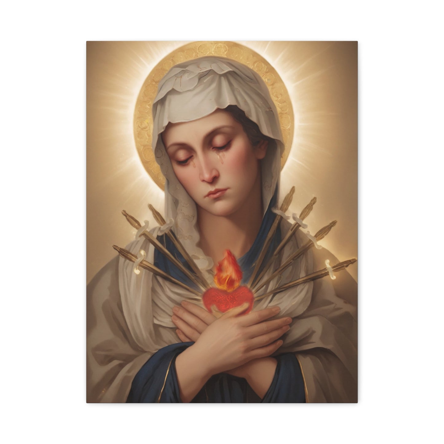Ready to Hang - Mary Our Lady Of Sorrows Catholic Canvas Wall Art, Christian Decor
