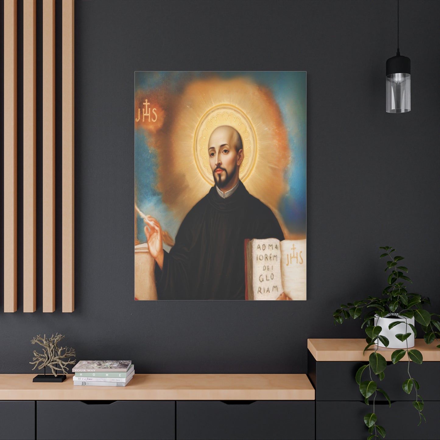 St. Ignatius of Loyola Catholic Canvas Wall Art, Christian Decor