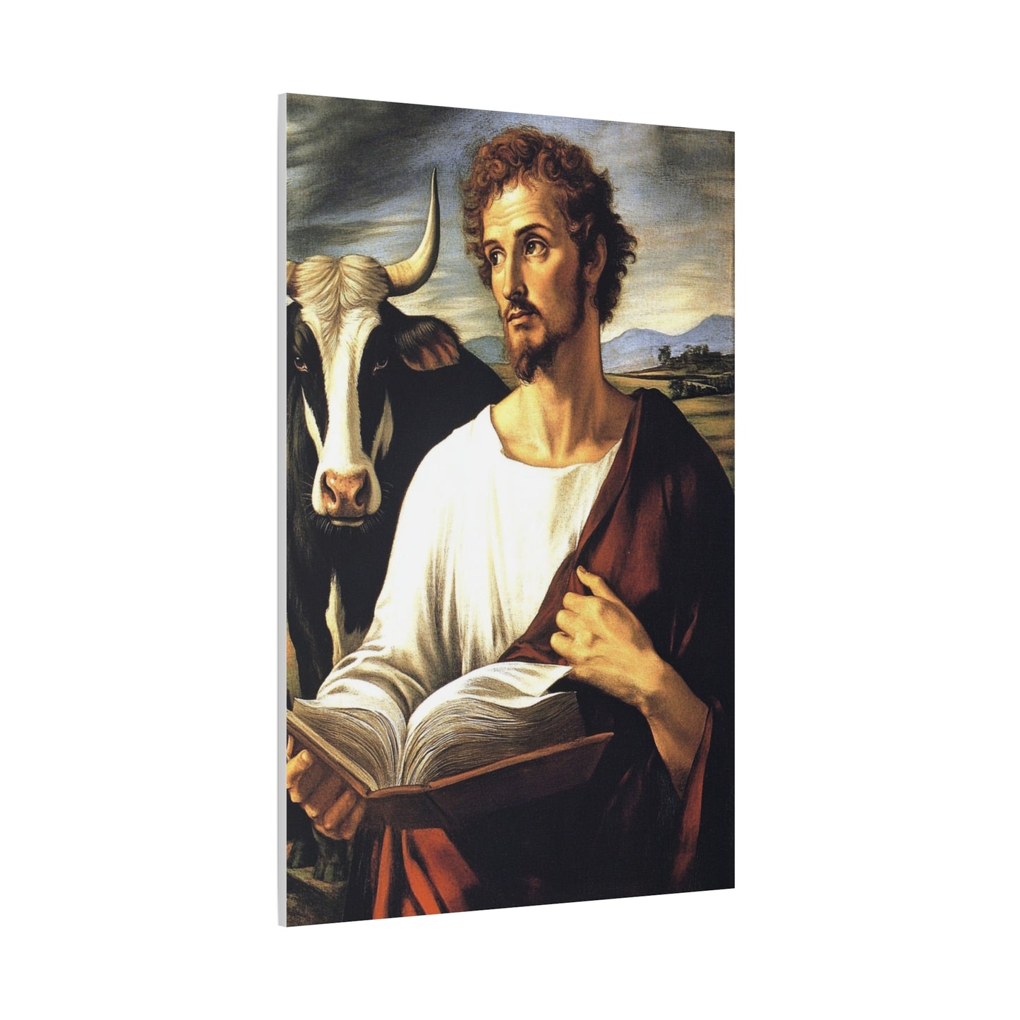 St. Luke the Evangelist Catholic Canvas Wall Art, Christian Decor