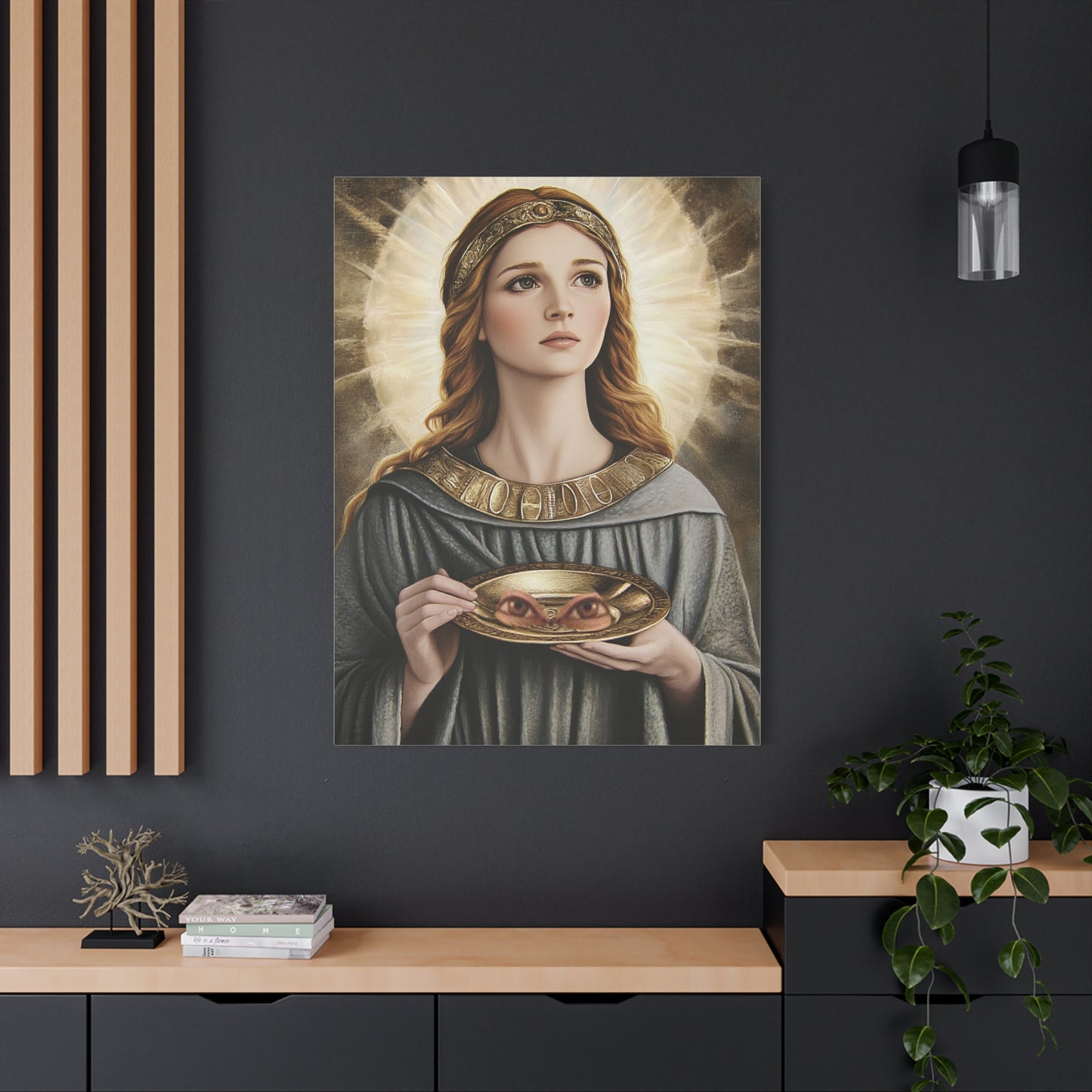 St. Lucy Catholic Canvas Wall Art, Christian Decor