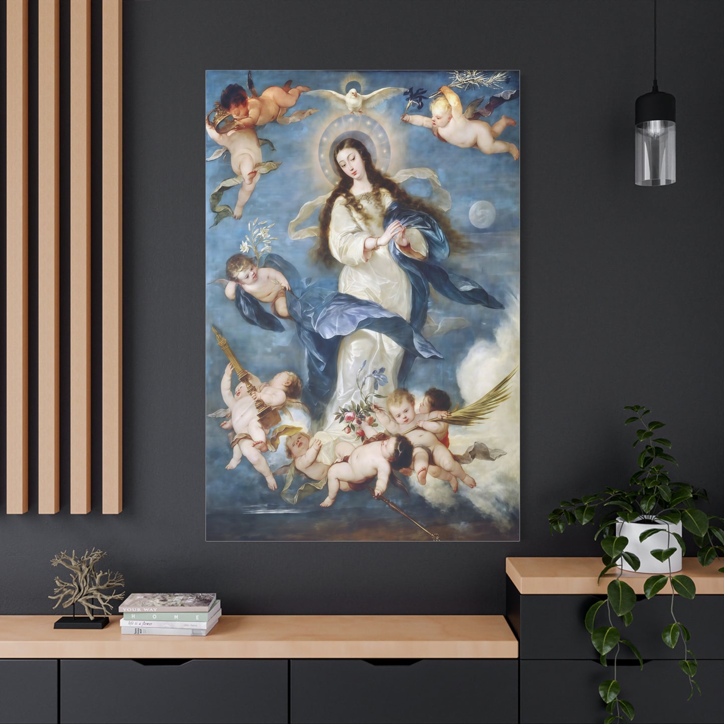 Ready To Hang - Mother Mary Immaculate Conception Catholic Canvas Wall Art, Christian Decor Our Lady