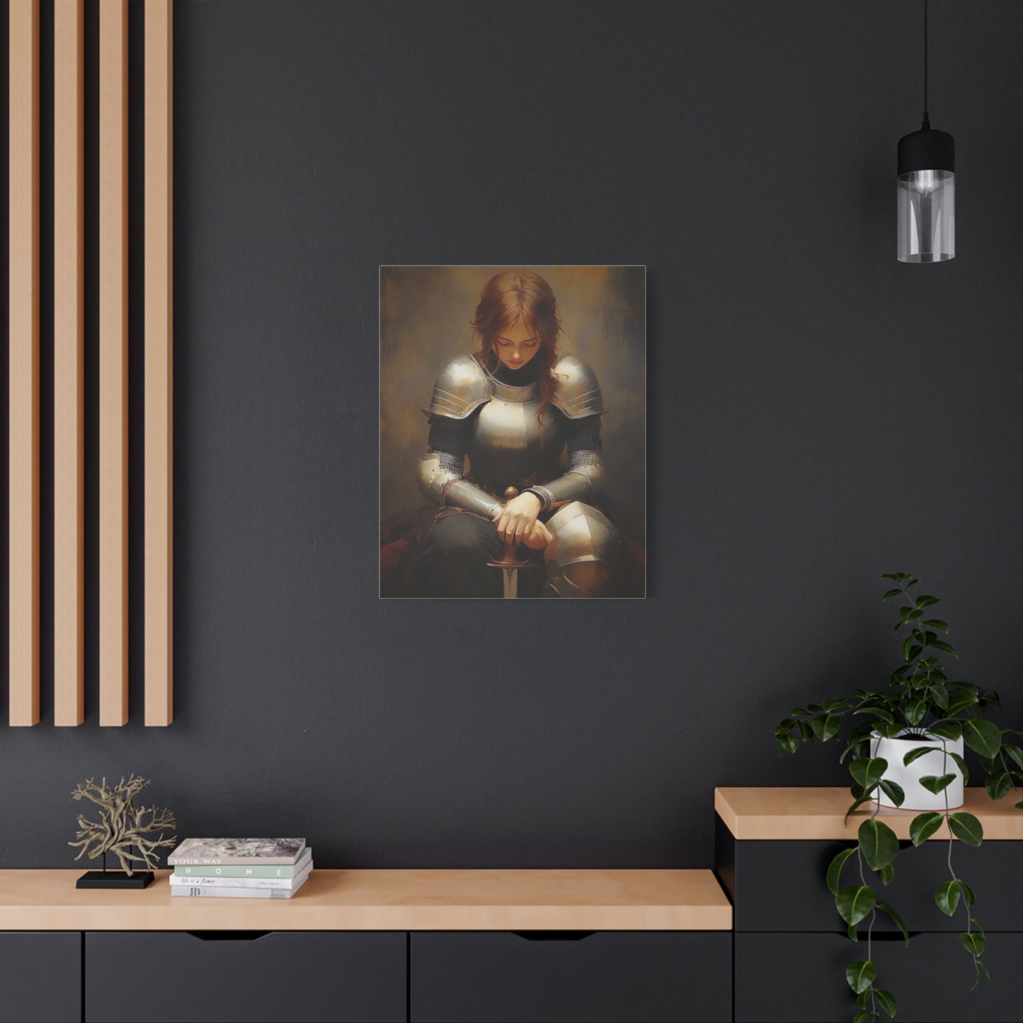 St. Joan of Arc Patron Catholic Canvas Wall Art, Christian Decor