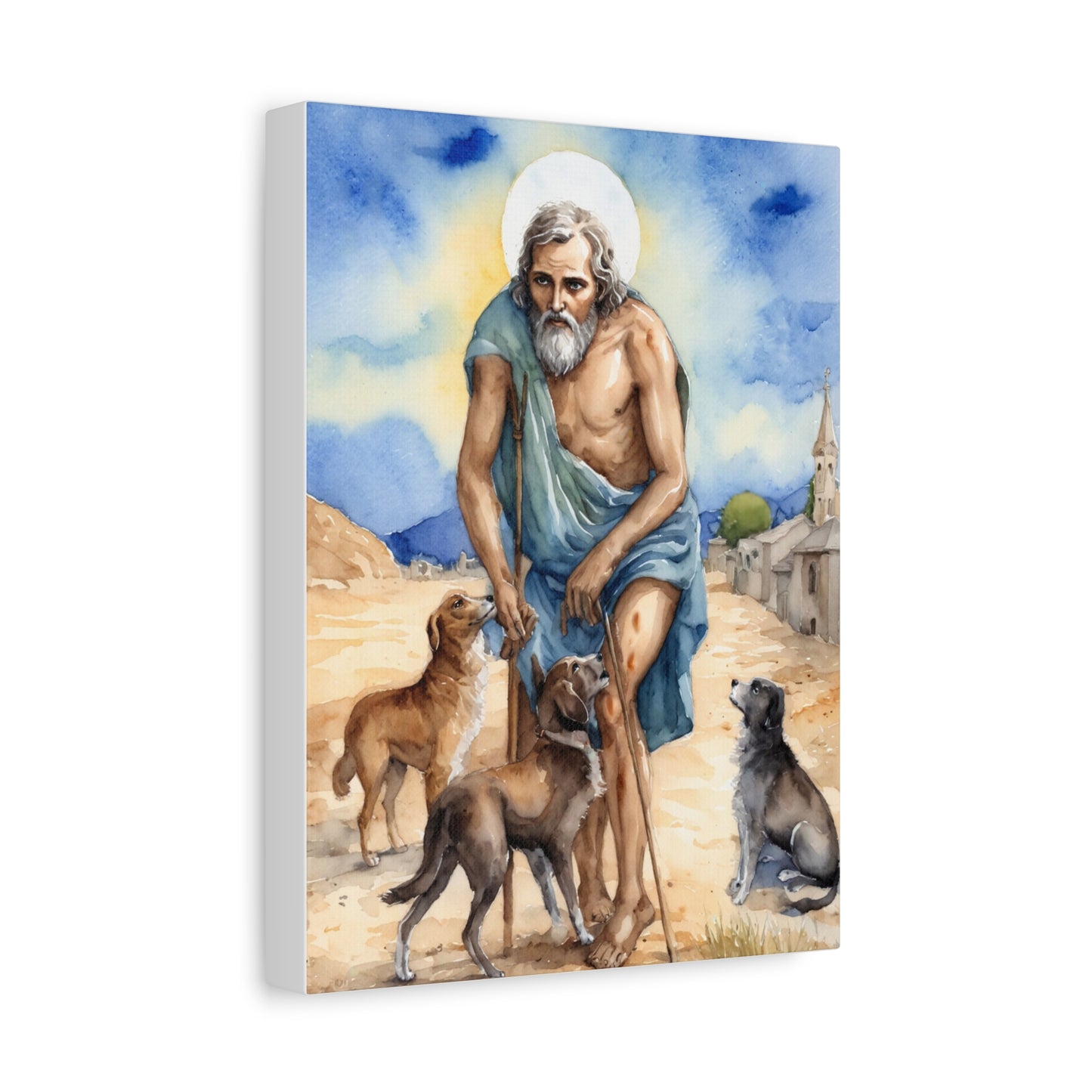 St. Lazarus of Bethany Catholic Canvas Wall Art, Christian Decor