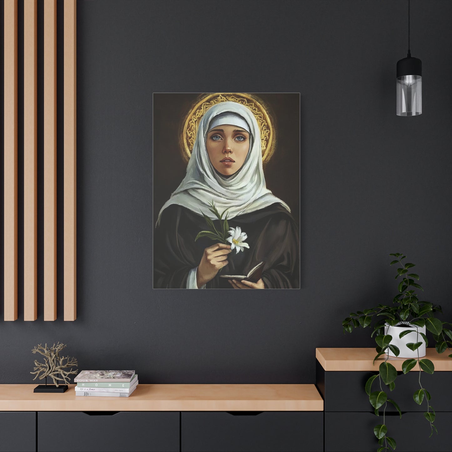 St. Catherine de Ricci Catholic Canvas Wall Art, Christian Decor