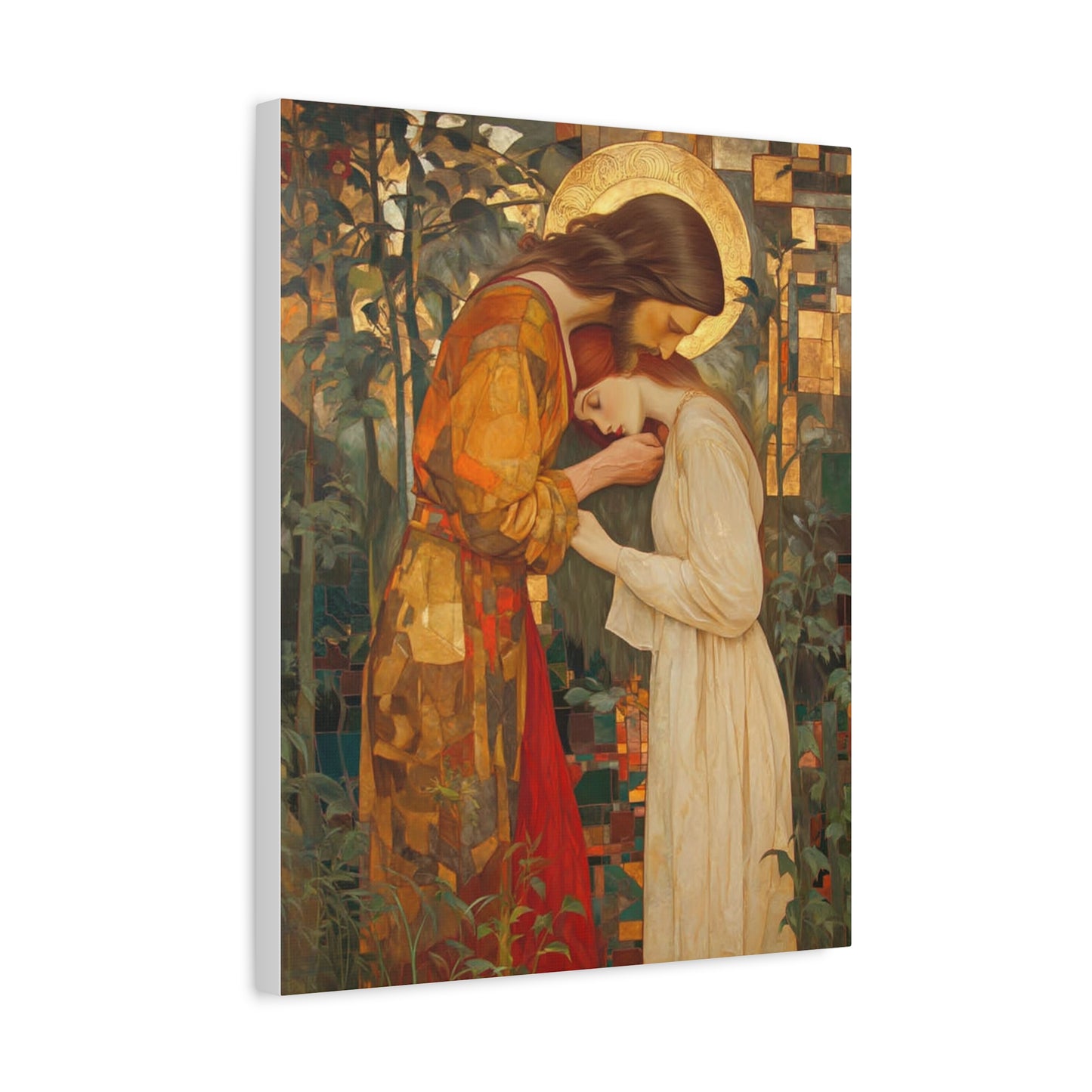 Healing Love - Christ Embracing Mary Magdalene Catholic Canvas Wall Art, Christian Decor