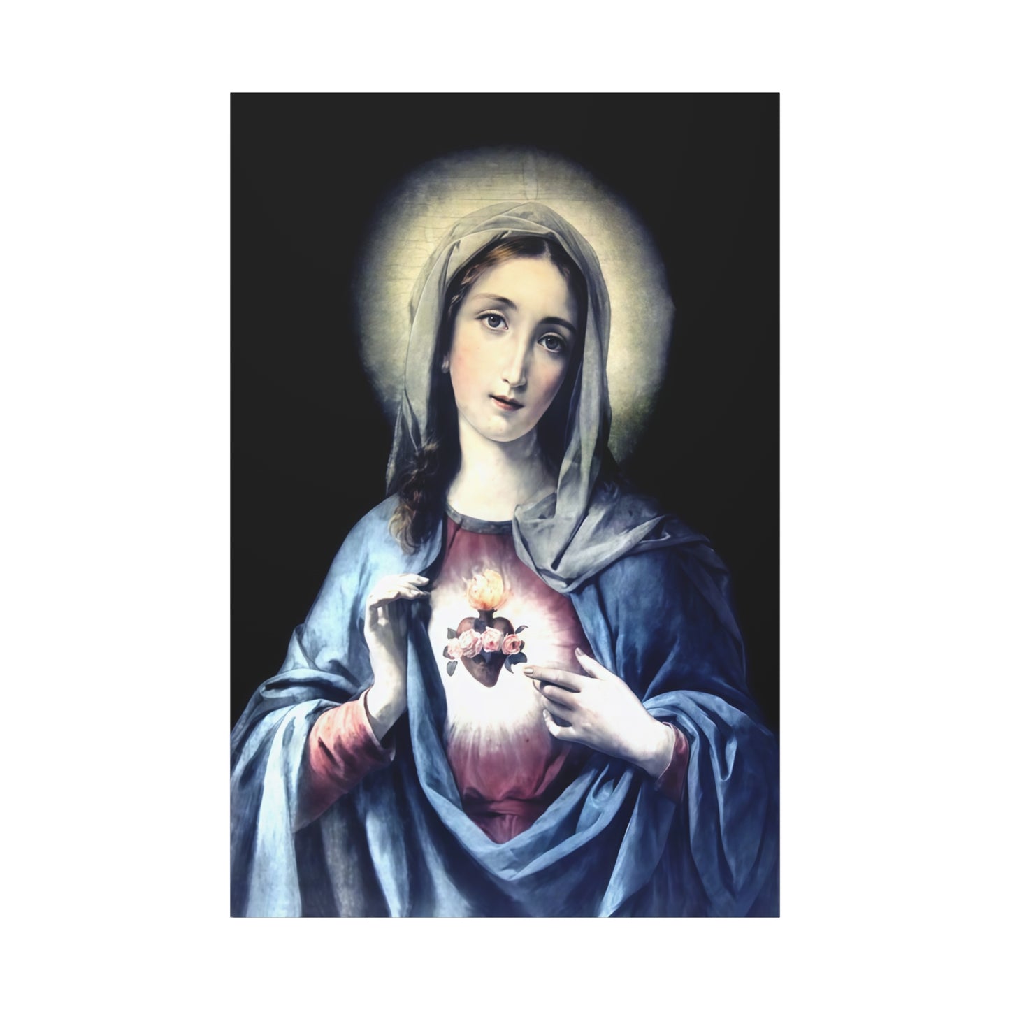 Ready to Hang - Immaculate Heart Virgin Mary Catholic Canvas Wall Art, Christian Decor